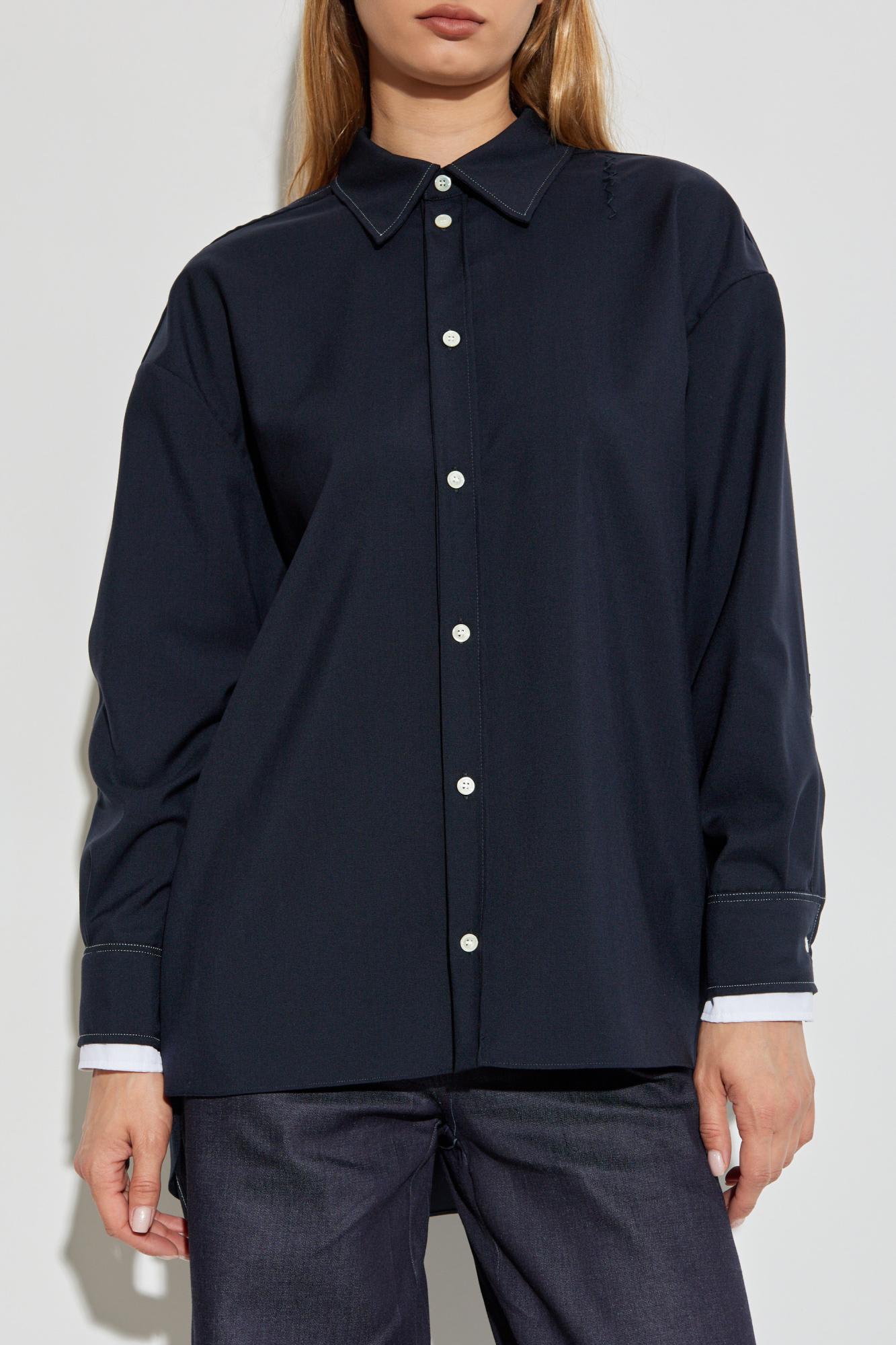 Marni Wool Shirt In Blue