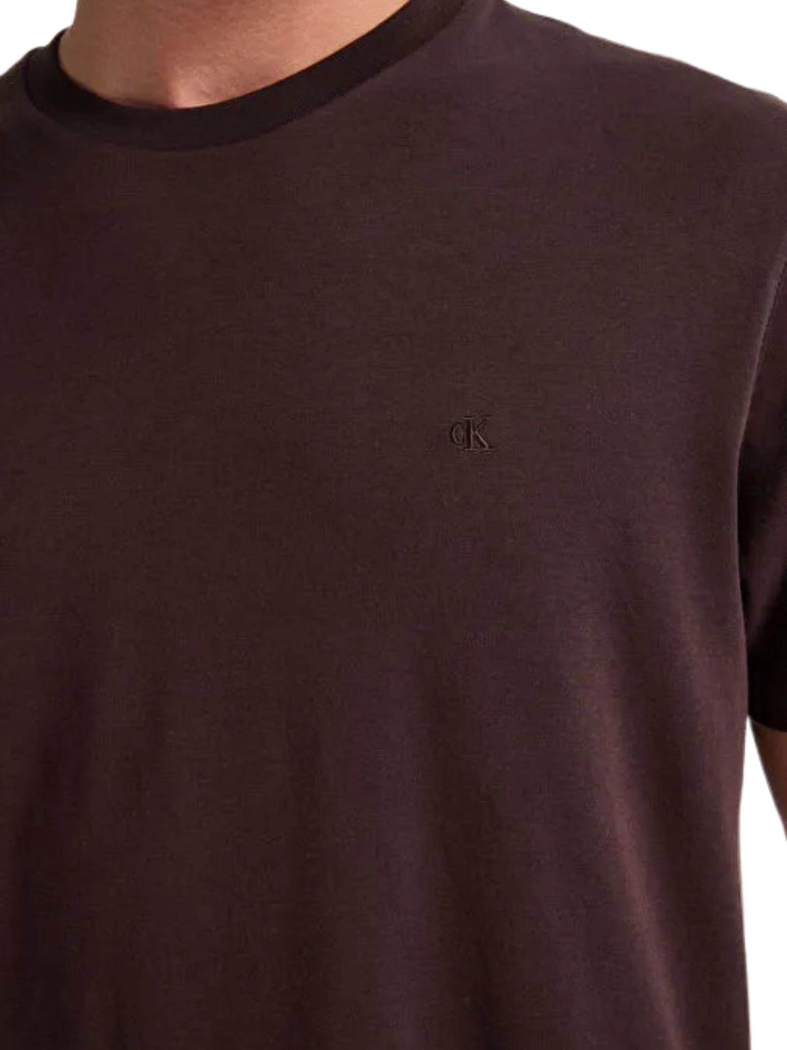 Calvin Klein Cotton T-shirt In Burgundy