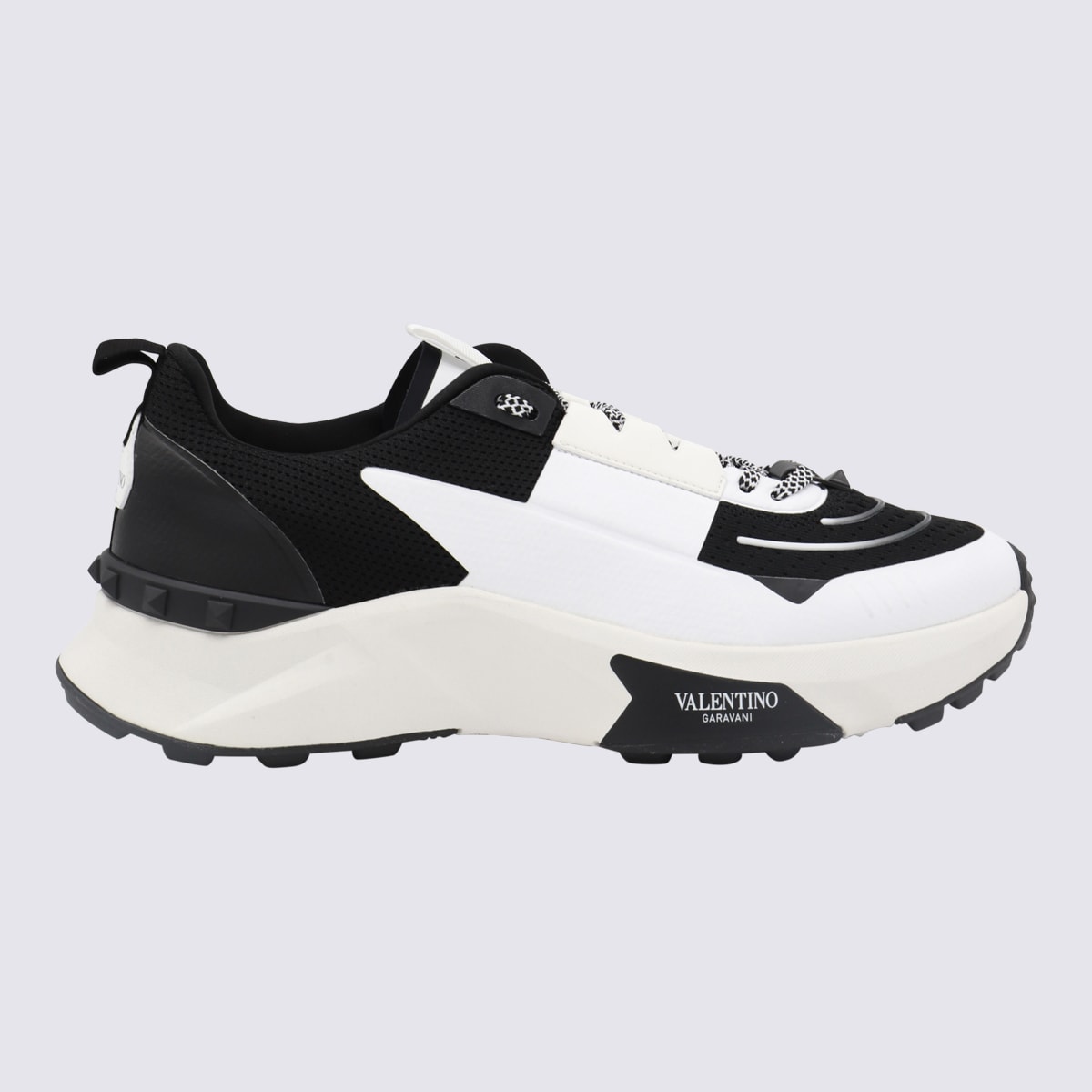 Shop Valentino Black And White Sneakers