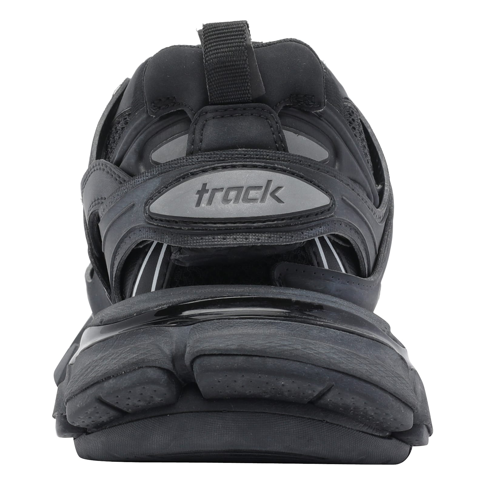 Balenciaga Black Mesh And Rubber Track Sneakers In Black