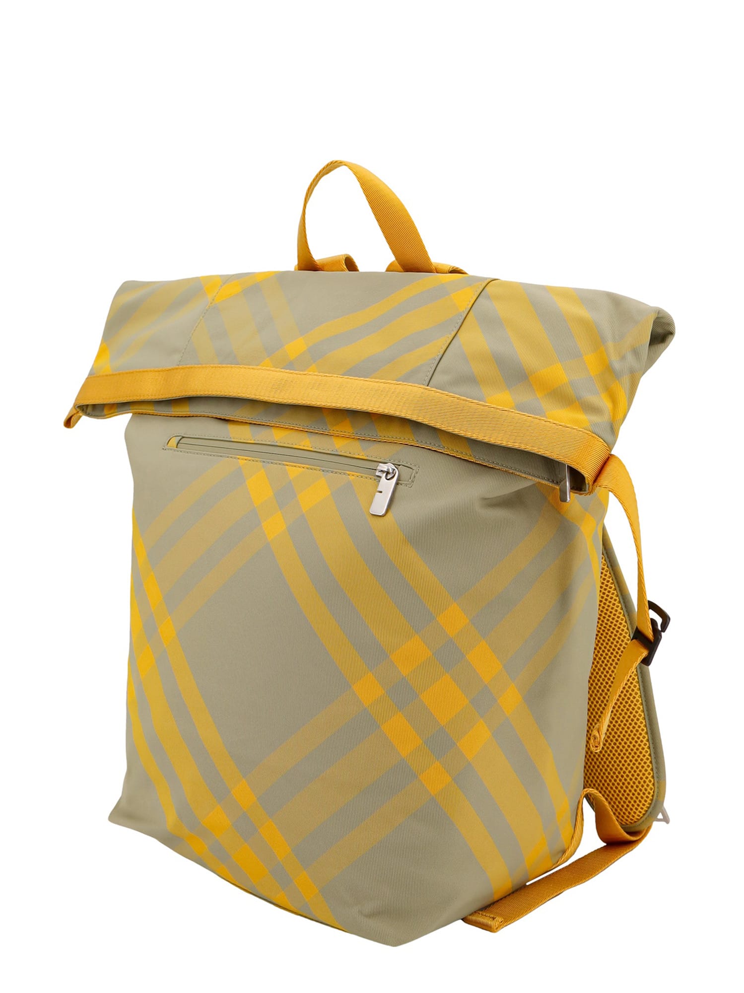 Shop Burberry Roll Backpack In Hunter Check