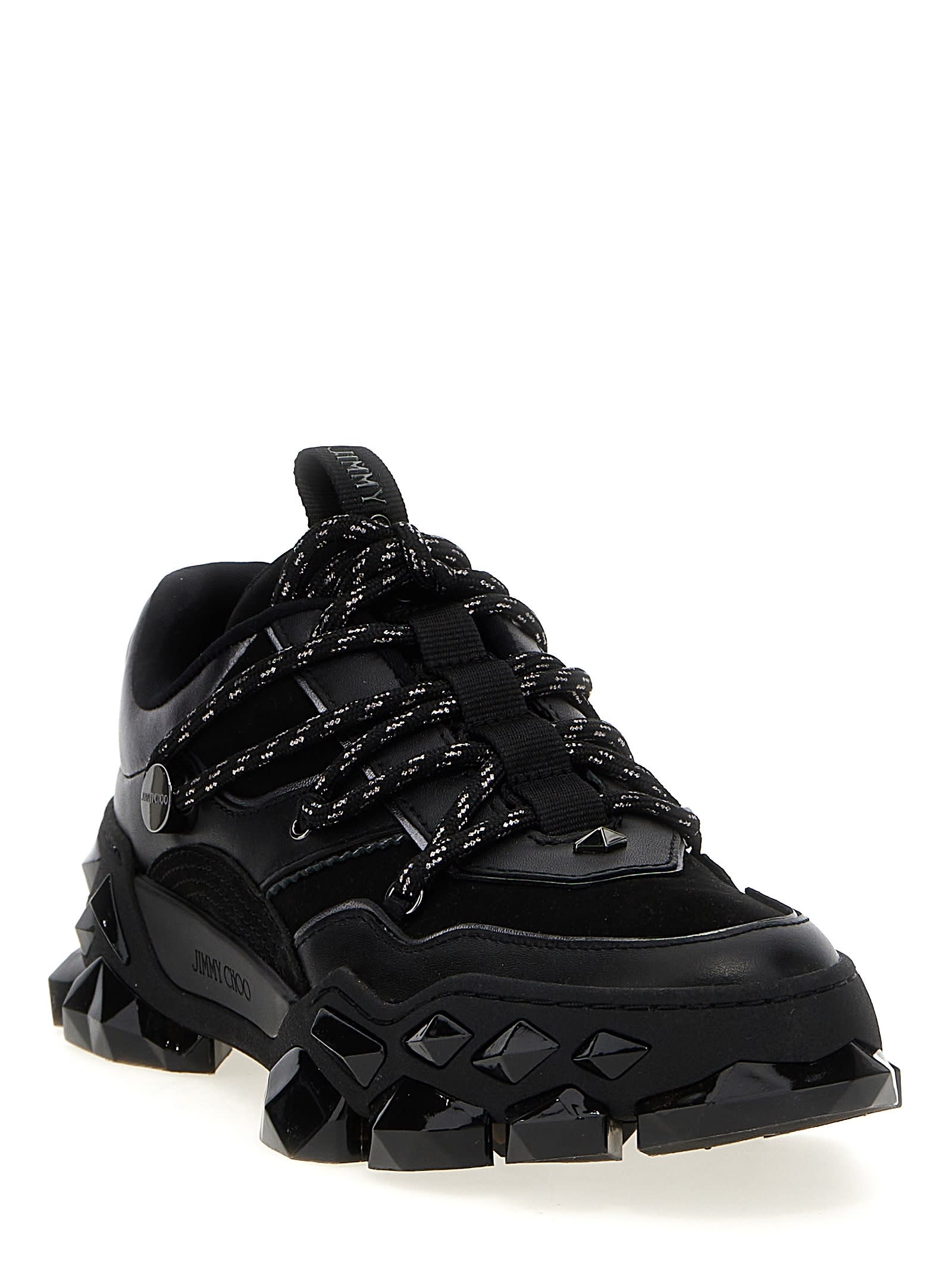 Jimmy Choo Black Diamond Sneakers In Black