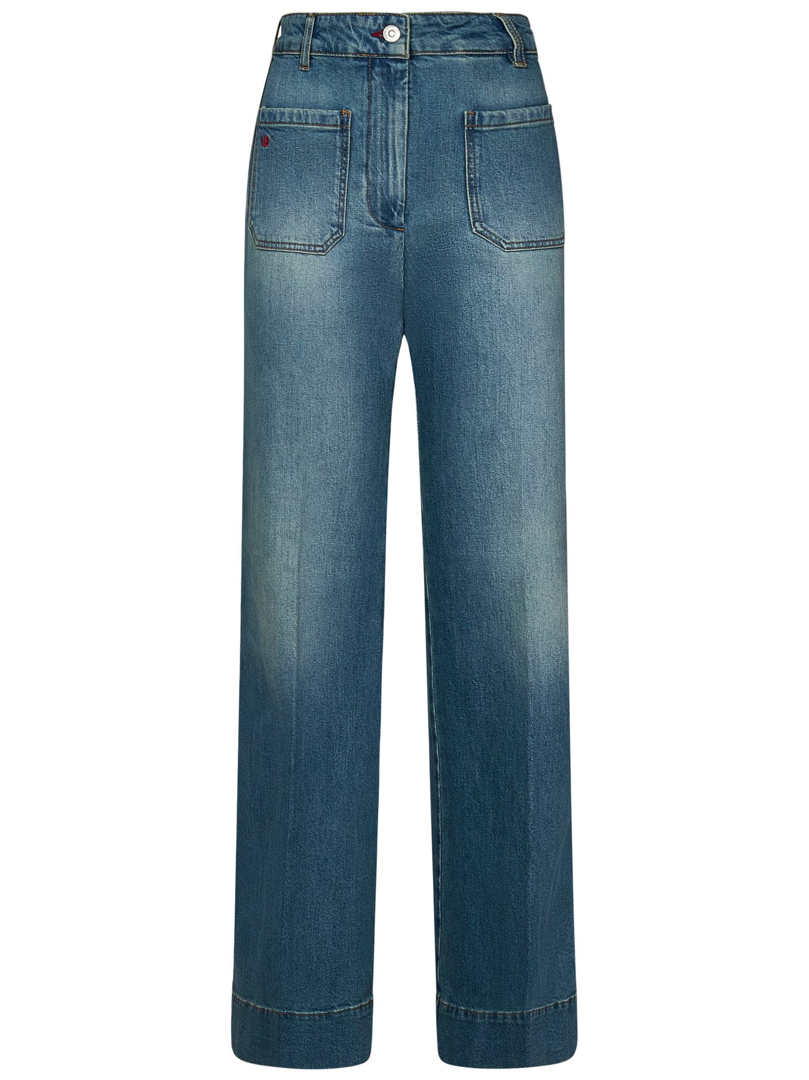 Shop Victoria Beckham Alina Jeans In Blue