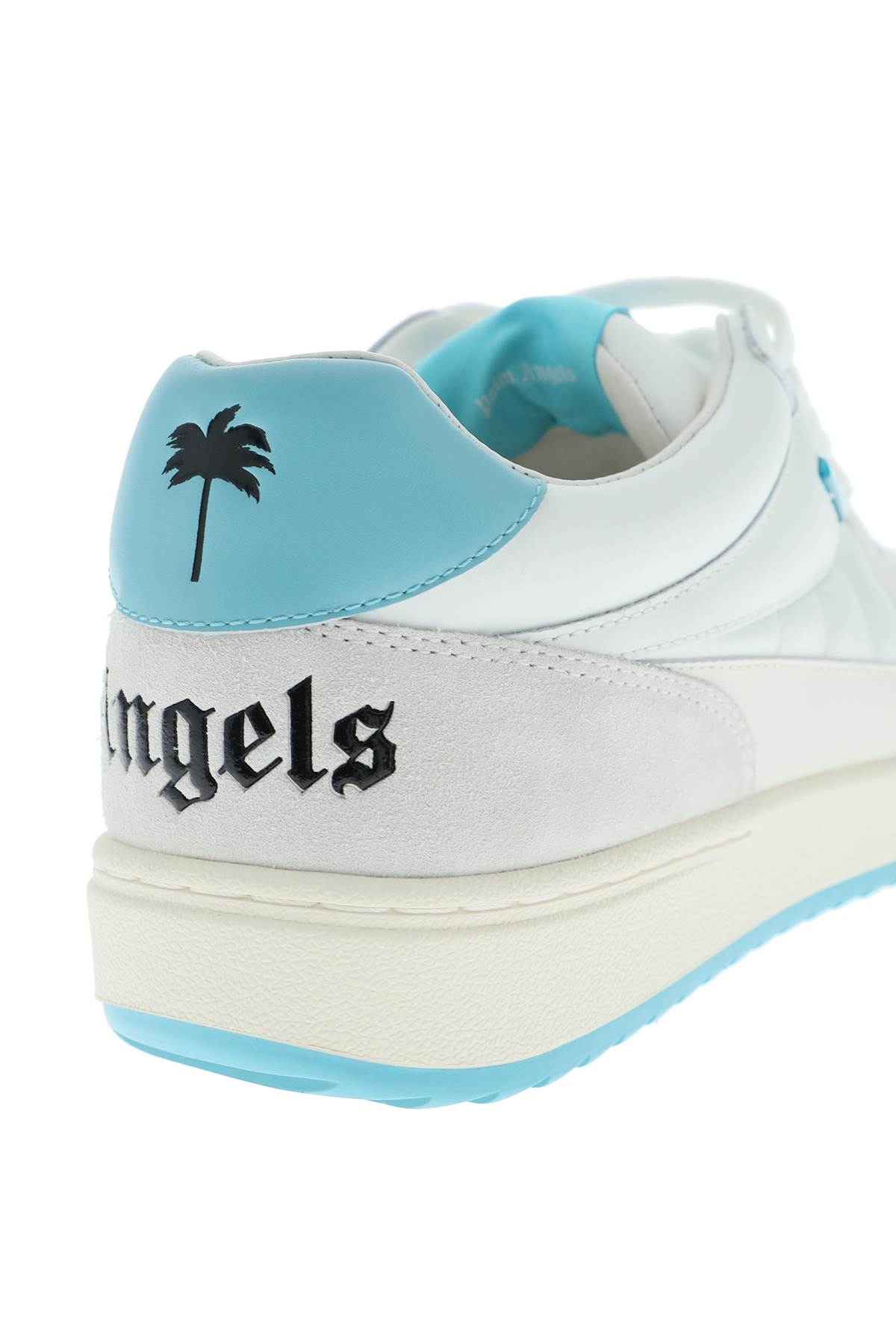 Palm Angels 'palm University' Leather Sneakers In White Light (white)