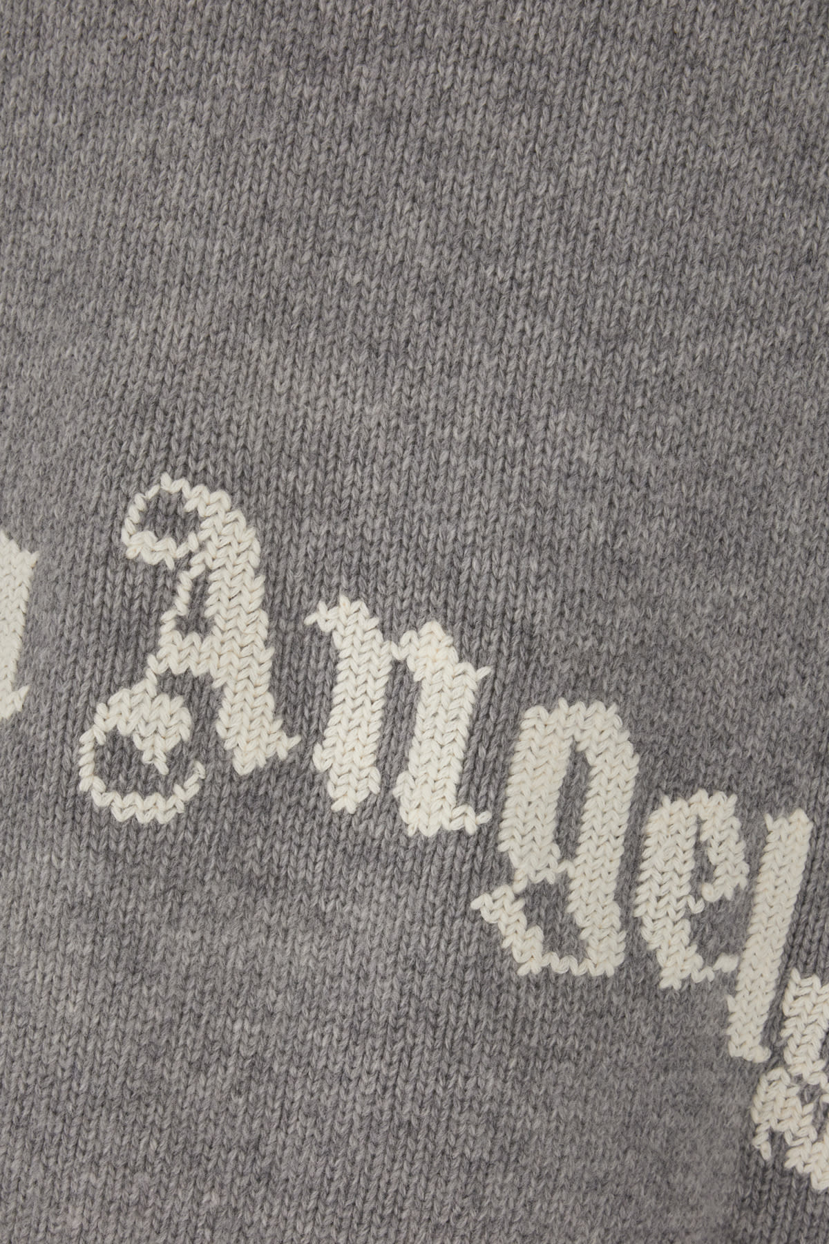 Shop Palm Angels Melange Grey Wool Blend Sweater