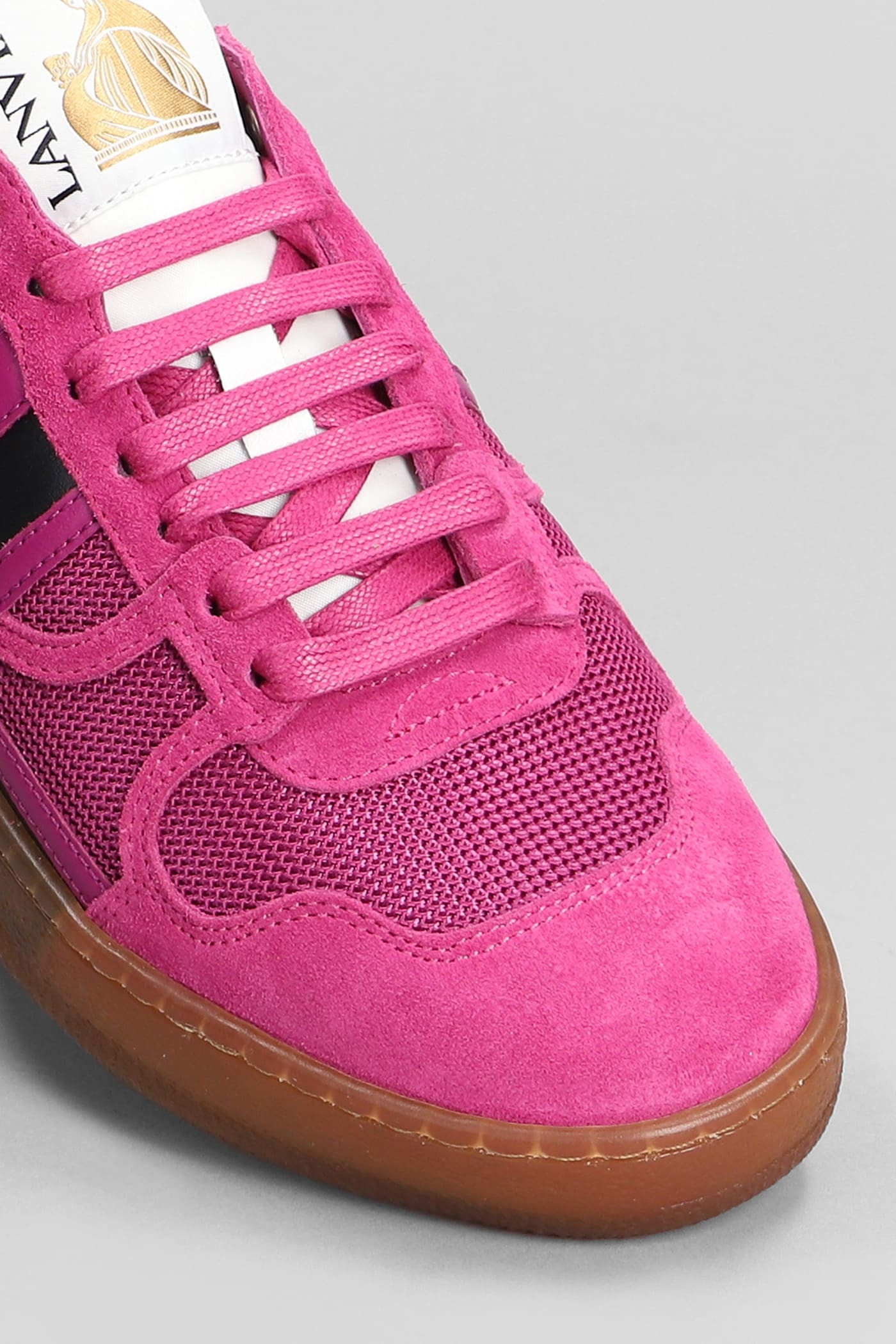 Shop Lanvin Clay Sneakers In Fuxia Leather