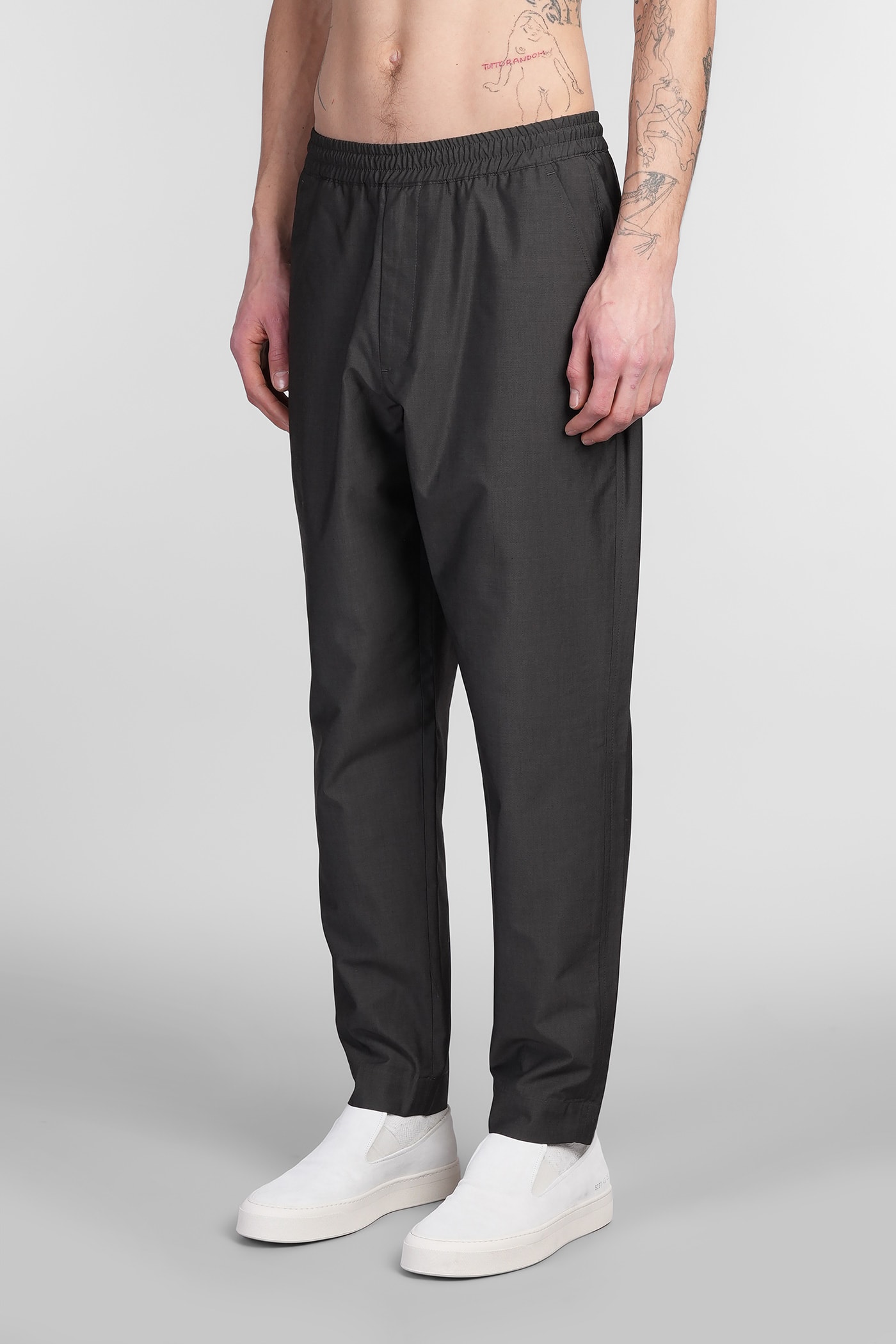 Low Brand George Pants In Grey Wool In Grey