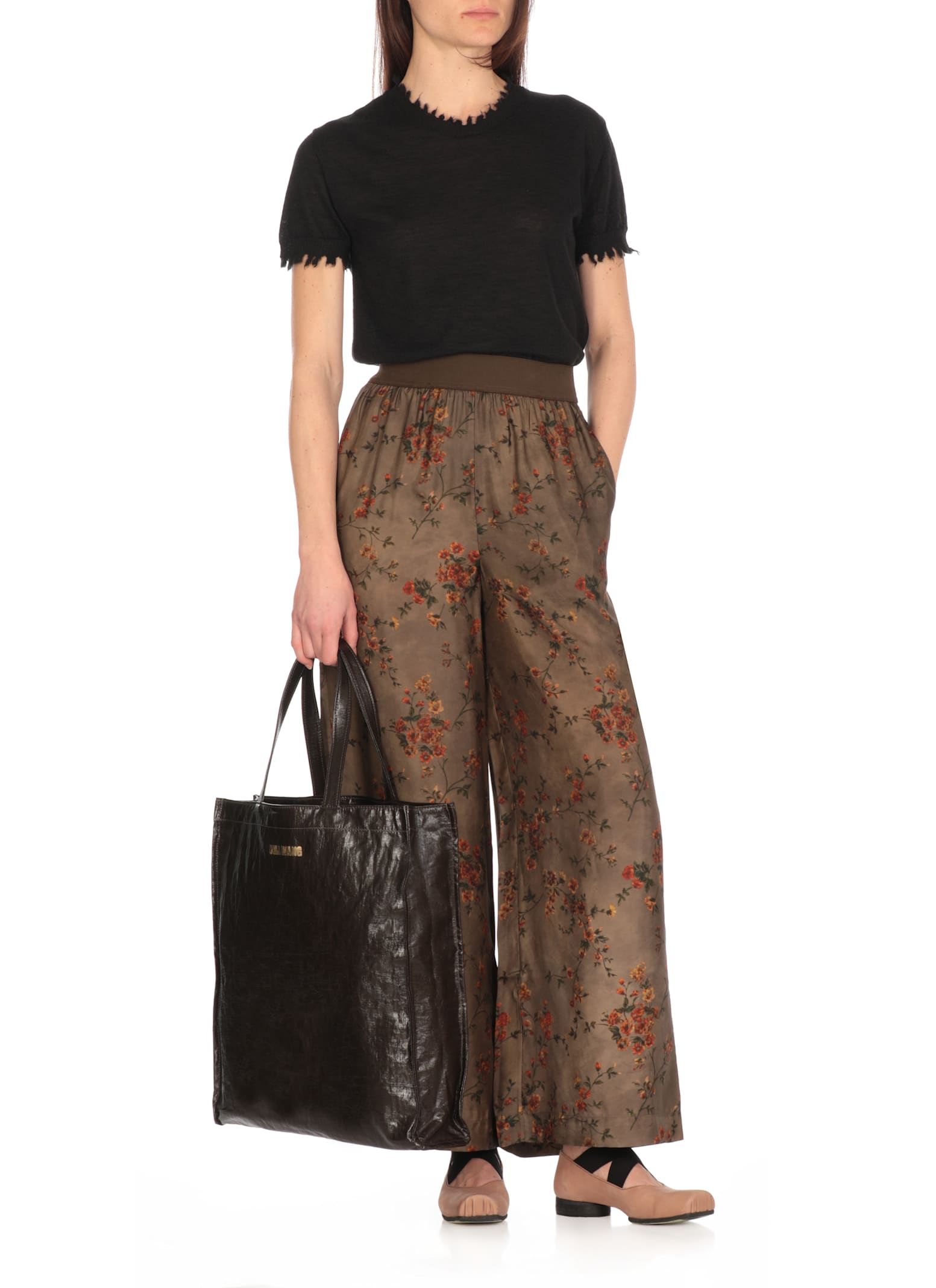 Uma Wang "pansy" Palazzo Pants In Green