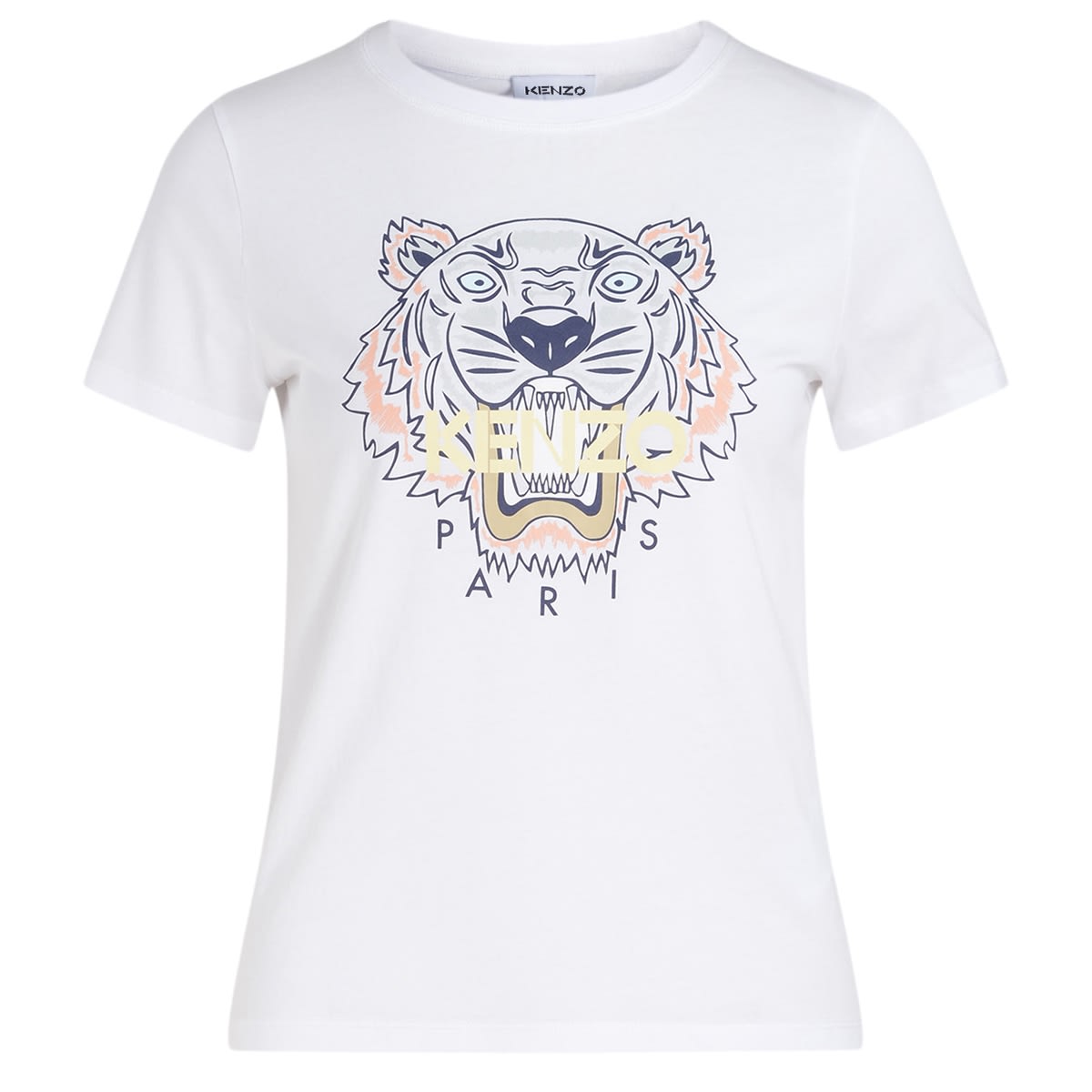 Kenzo Tiger White T-shirt With Pink Print