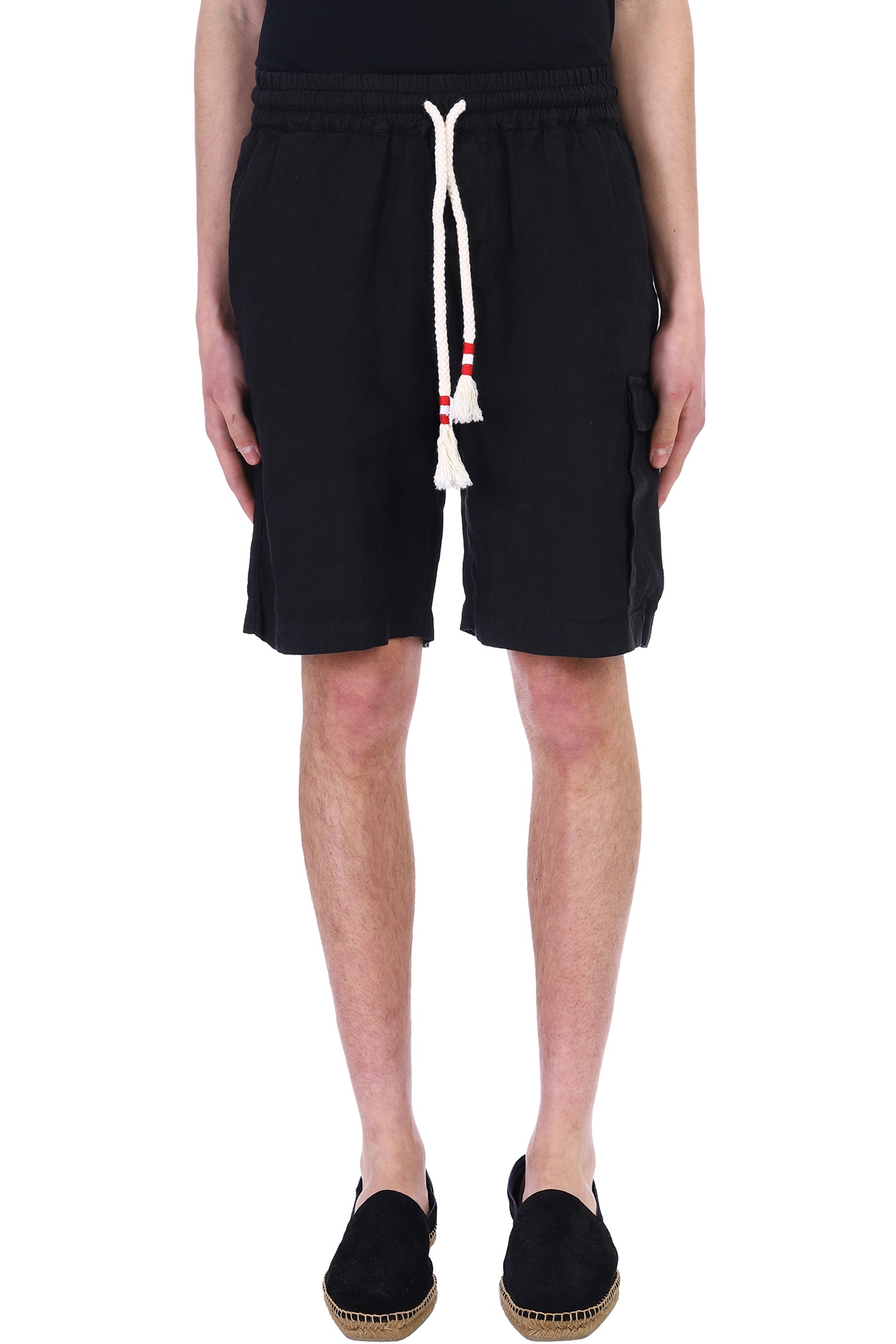 MC2 Saint Barth Shorts In Black Linen