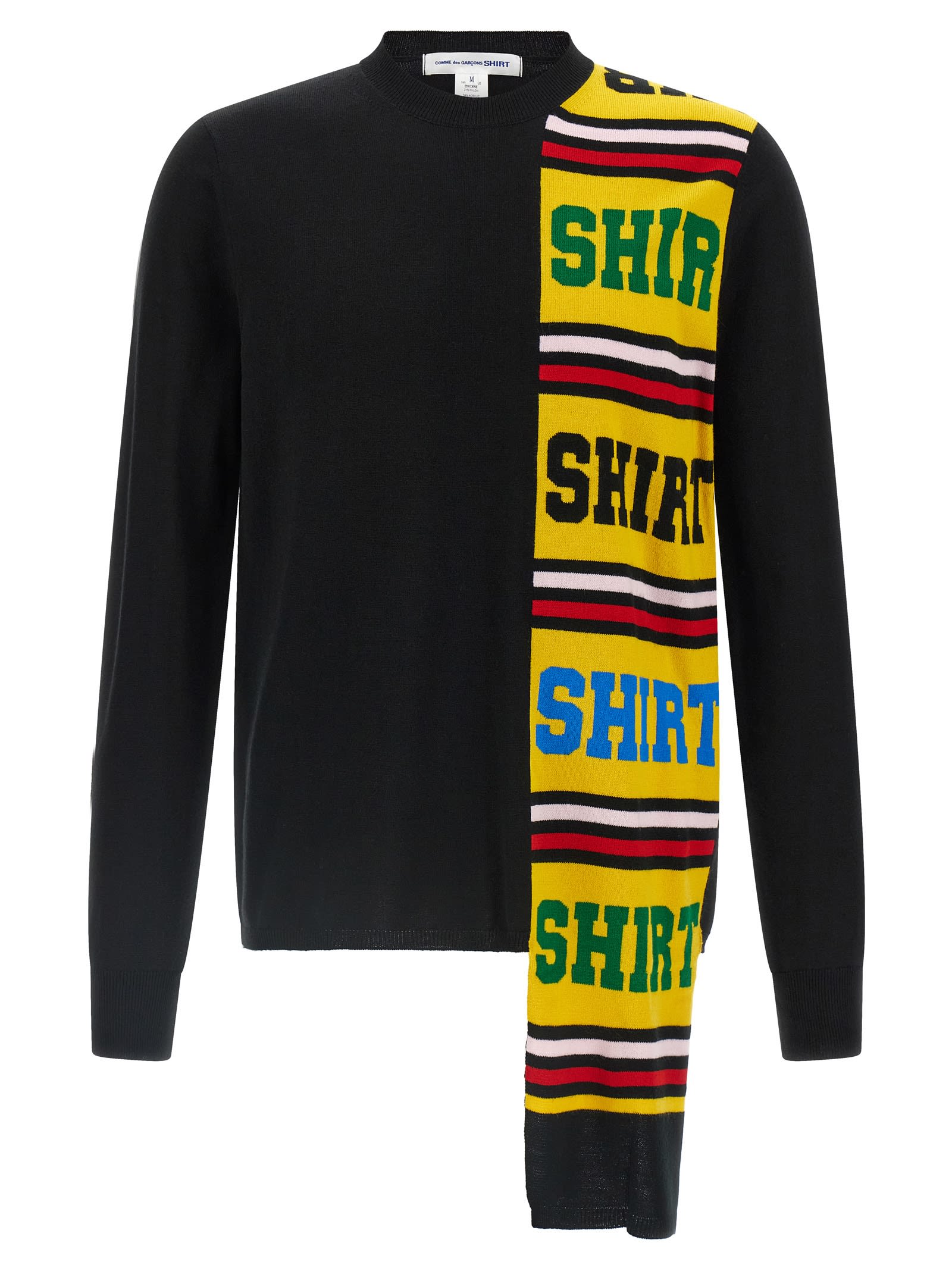 Comme Des Garçons Shirt Intarsia Sweater Sweaters And Cardigans Black In Black