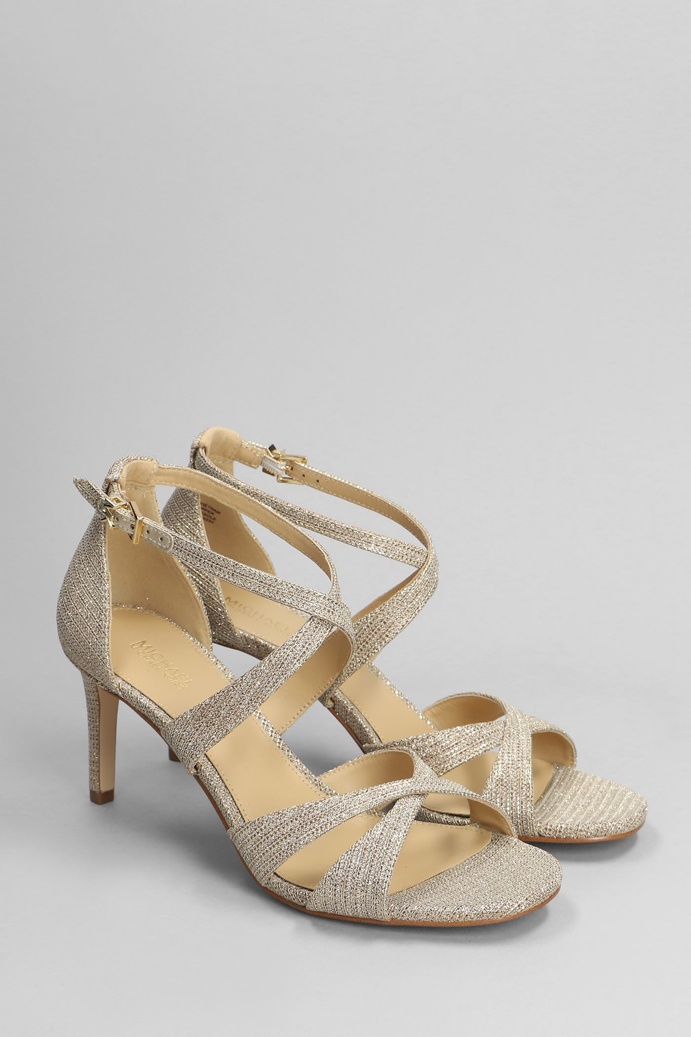 Shop Michael Kors Kinsley Sandals In Gold Glitter