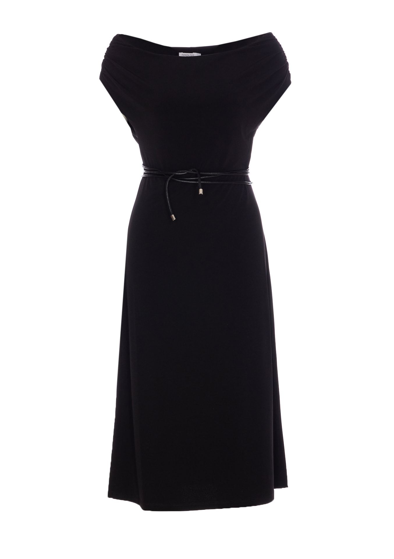 Boat Neck Dress With Belt