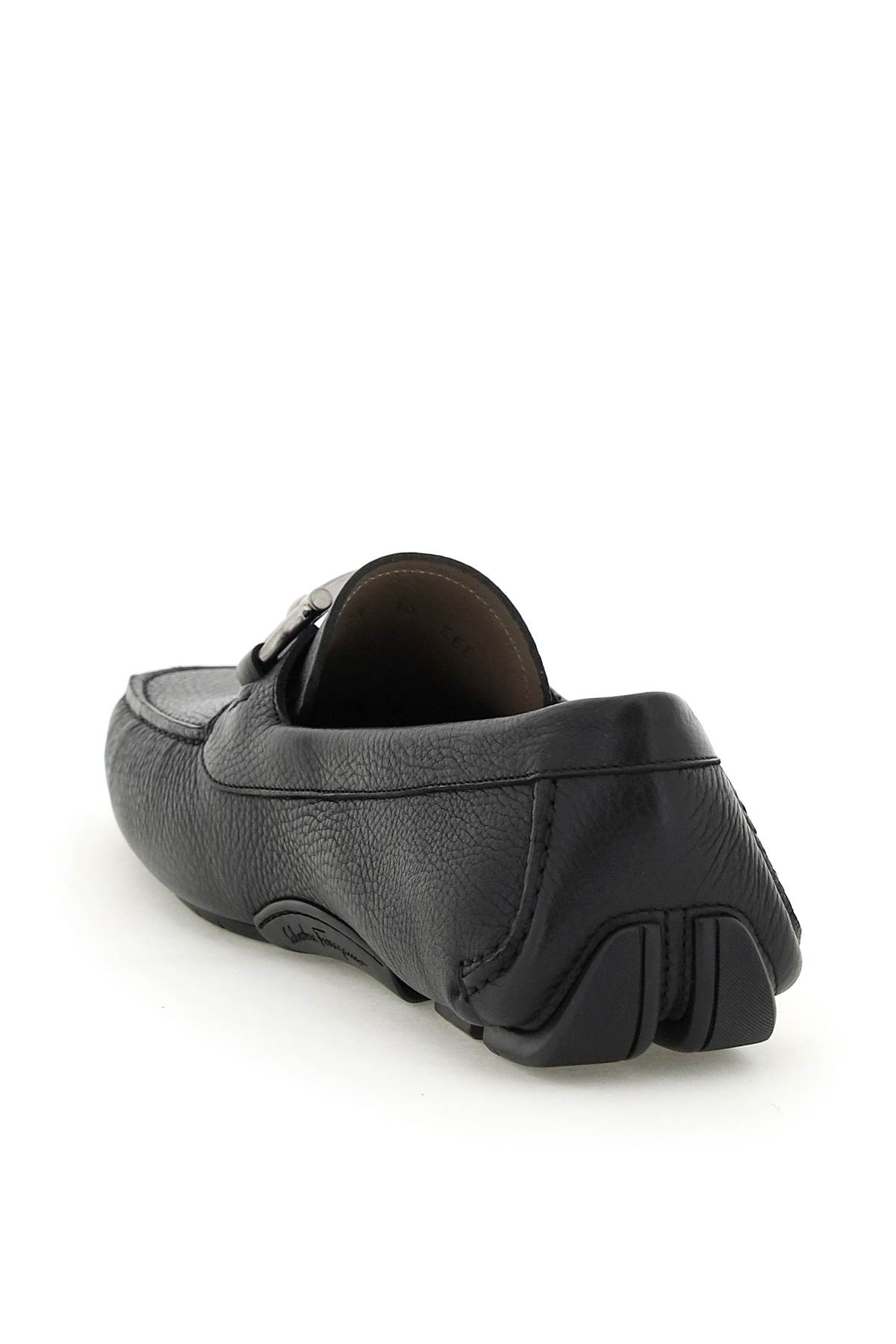 Shop Ferragamo Parigi Leather Mocassins In Black