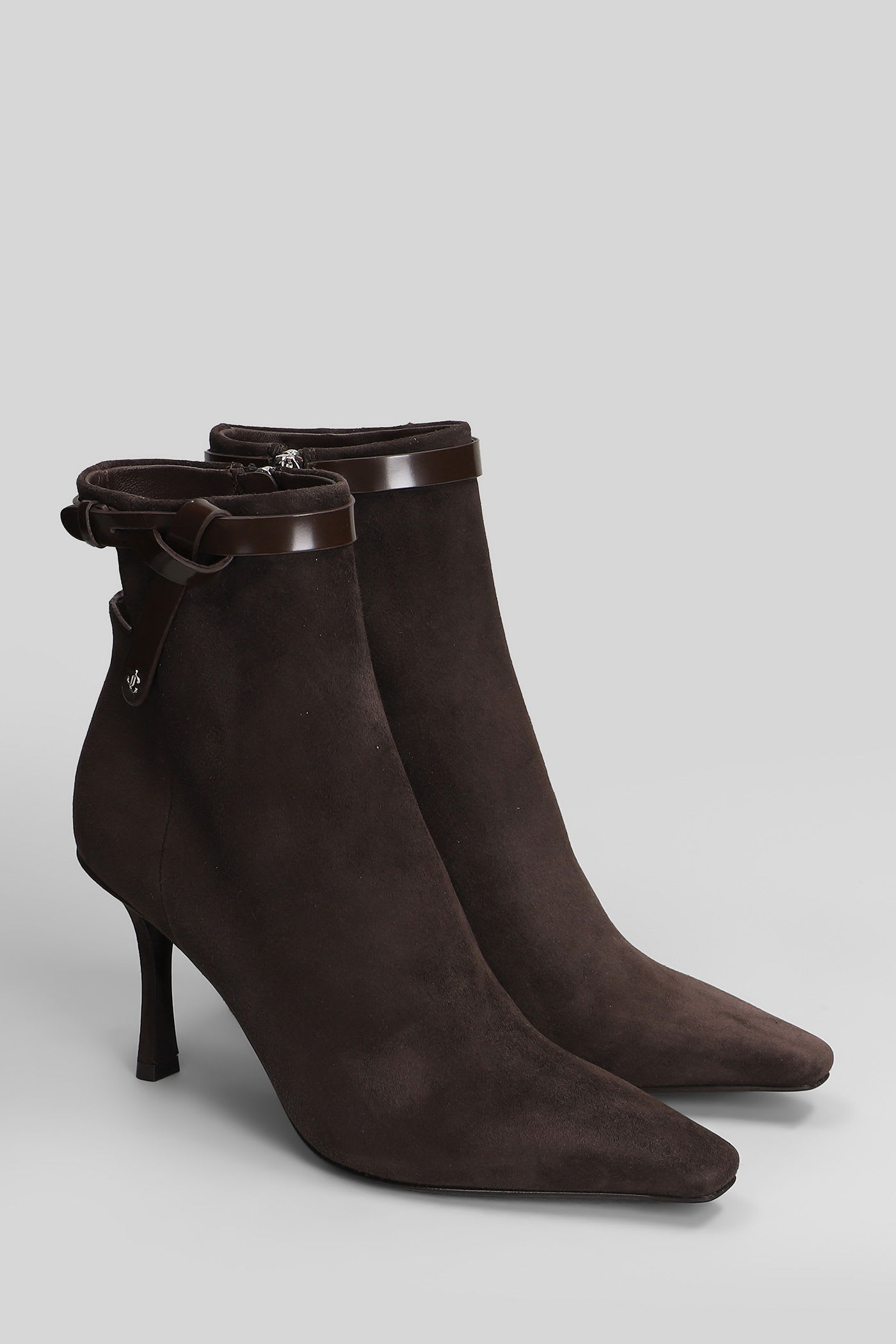 Jimmy Choo Camie Brown Ankle Boots With Knot Detail In Suede Woman In Brown