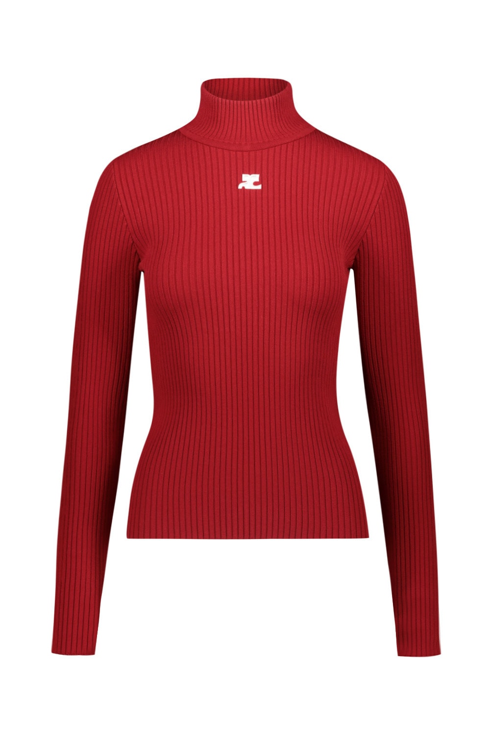 COURRÈGES LONG-SLEEVED RIBBED KNIT JUMPER