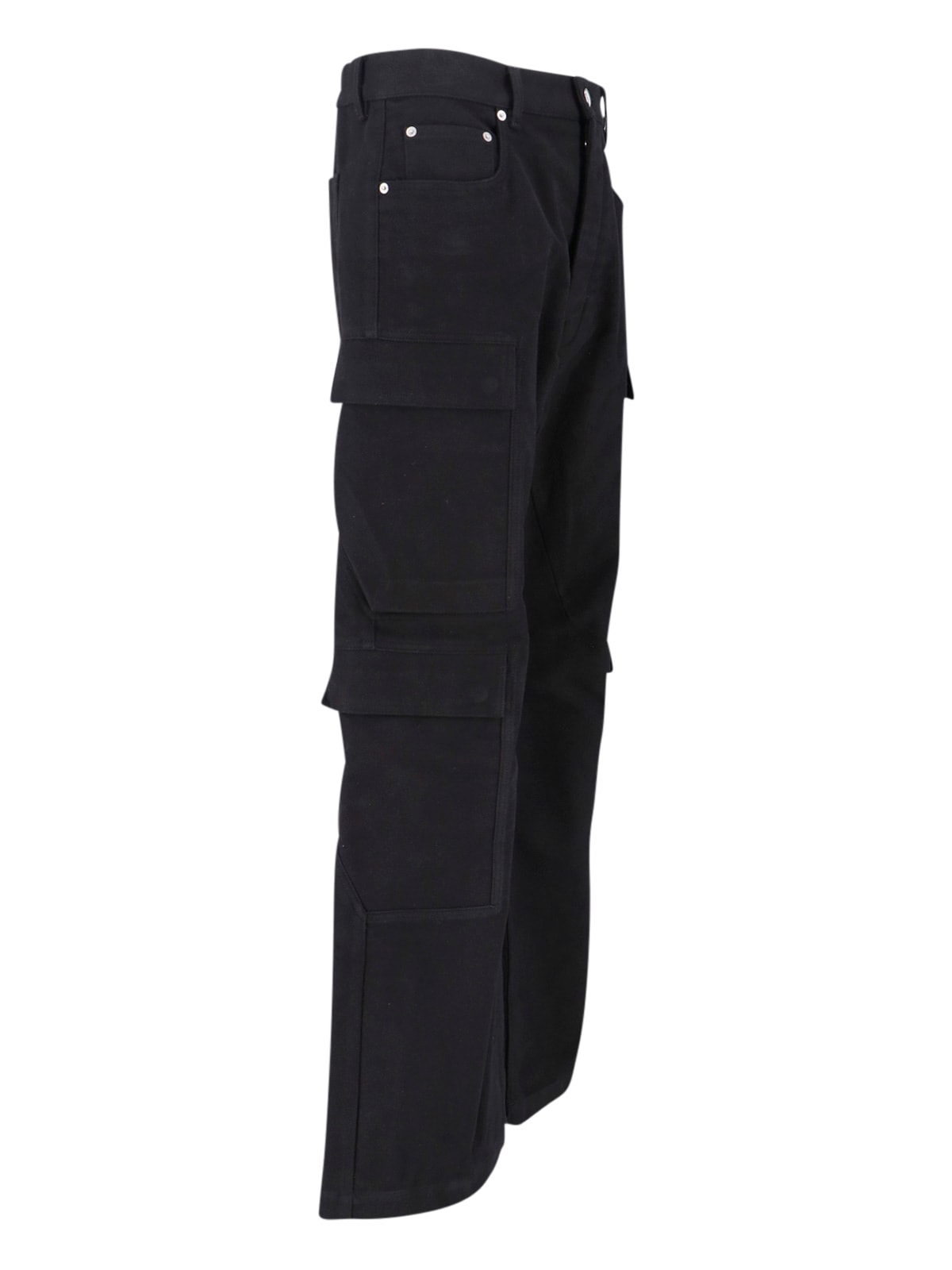 Rick Owens Trousers With Cargo Pockets And Wide Leg In Black