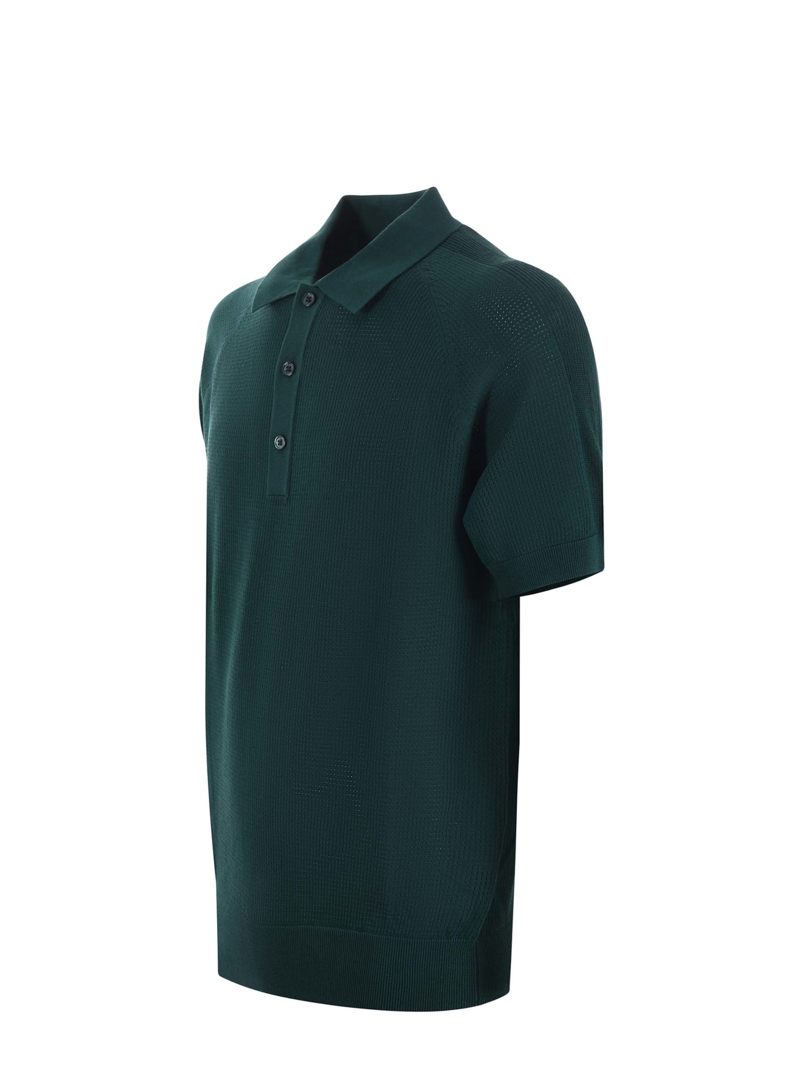 Shop Paolo Pecora Polo Shirt In Cotton Thread In Verde