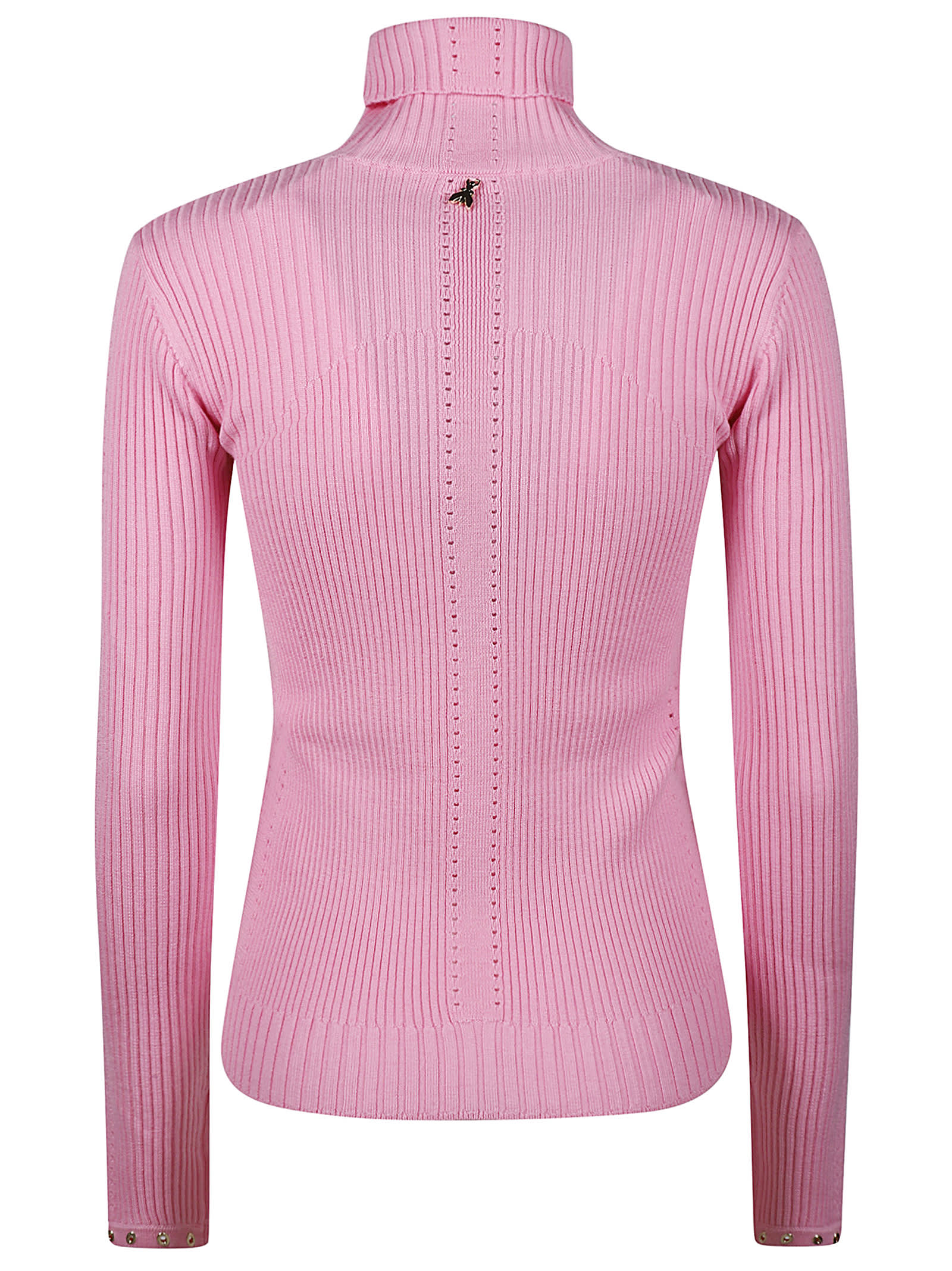 Shop Patrizia Pepe Essential Turtle Neck Sweater In Cold Pink