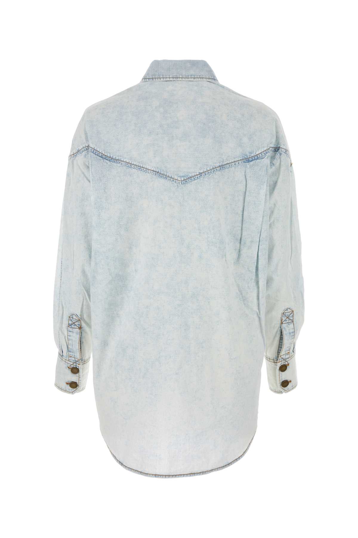 Shop Zimmermann Denim Halliday Shirt In Bluesmoke