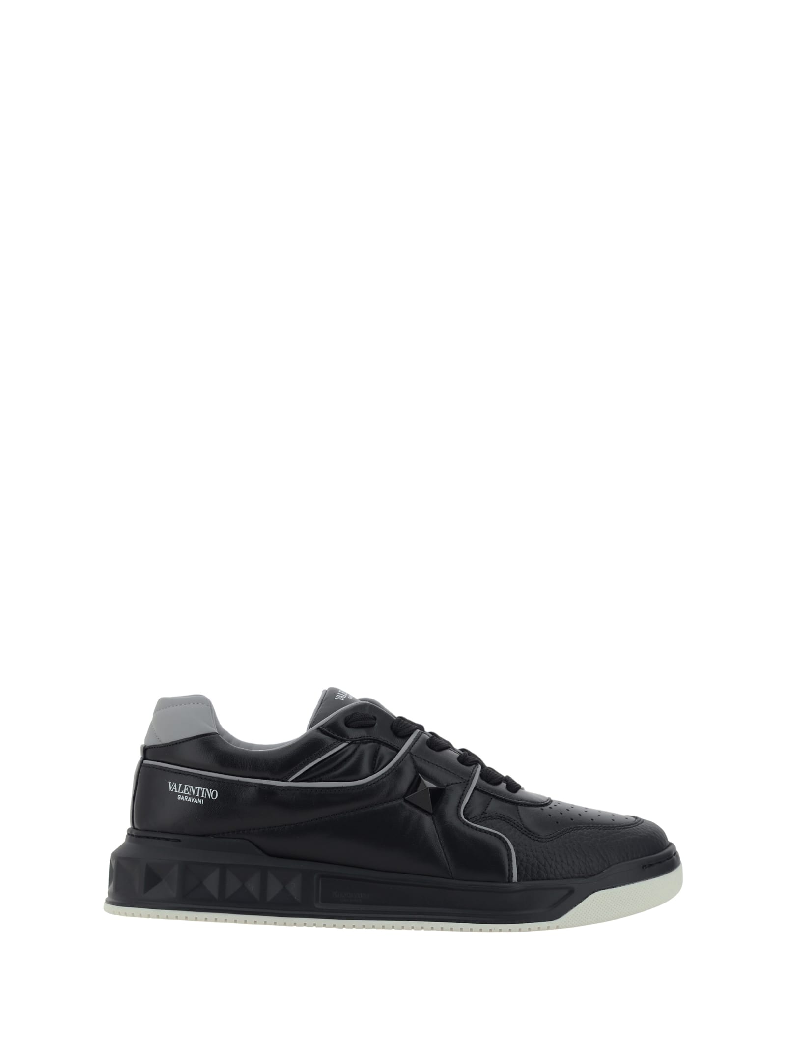 Shop Valentino One Stud Sneakers In Nero-pastel Grey/nero/nero/nero-bianco