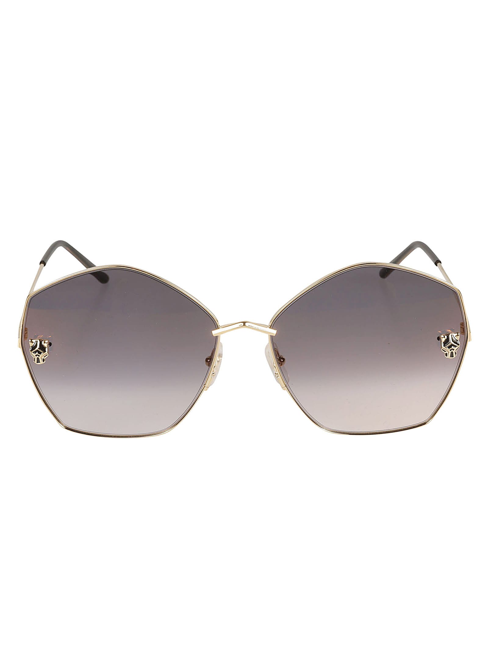 Cartier Hexagon Sunglasses In Gold/grey