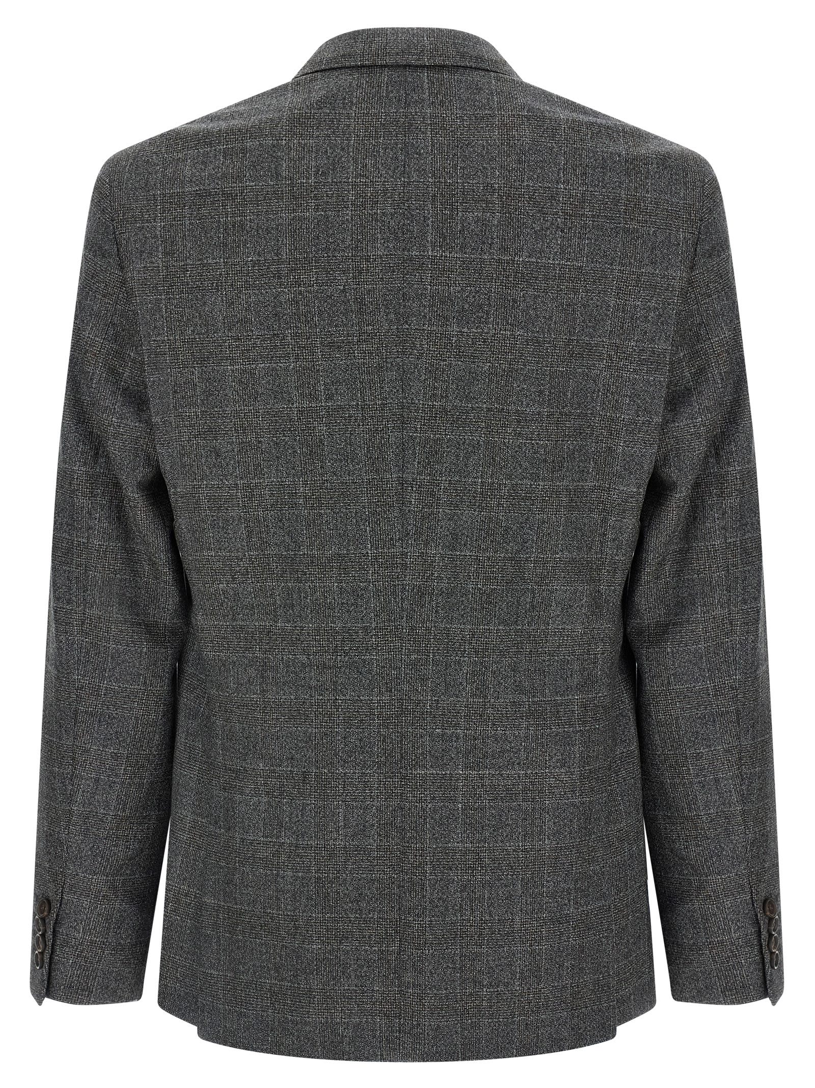 Pal Zileri Check Pattern Notch Lapel Blazer In Gray