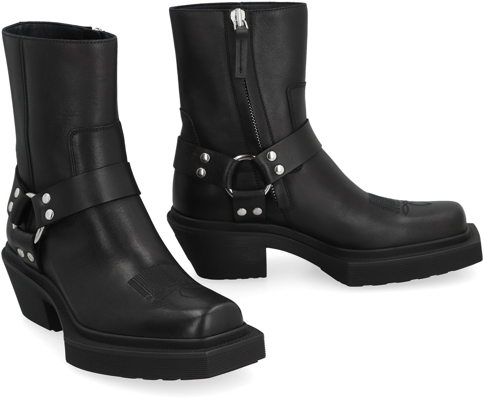 Shop Vetements Leather Cowboy Boots In Black