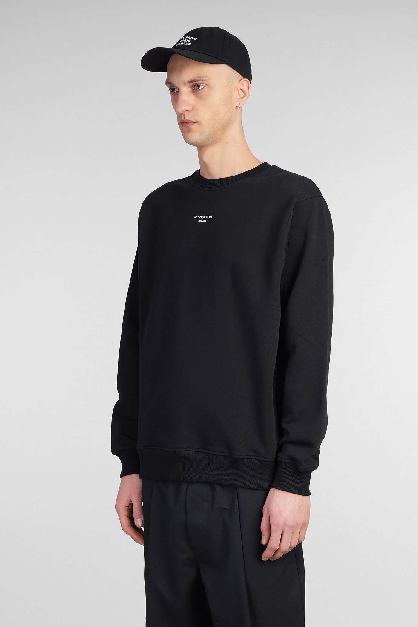 Drôle De Monsieur 'le Slogan Classique' Black Crewneck Sweatshirt With Contrasting Print In Black