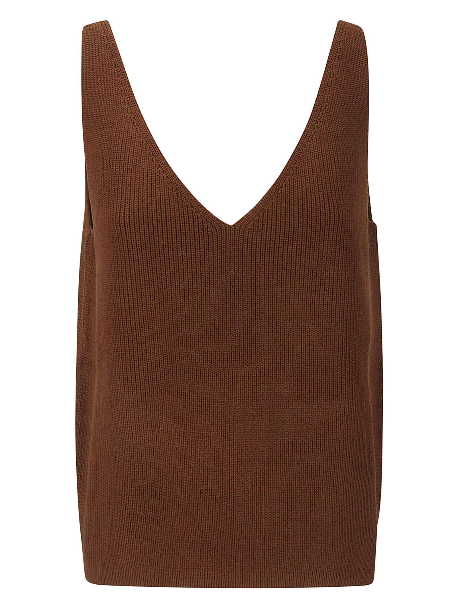 Shop Studio Nicholson Knitwear - 7gg Rib Vest In Carob Brown