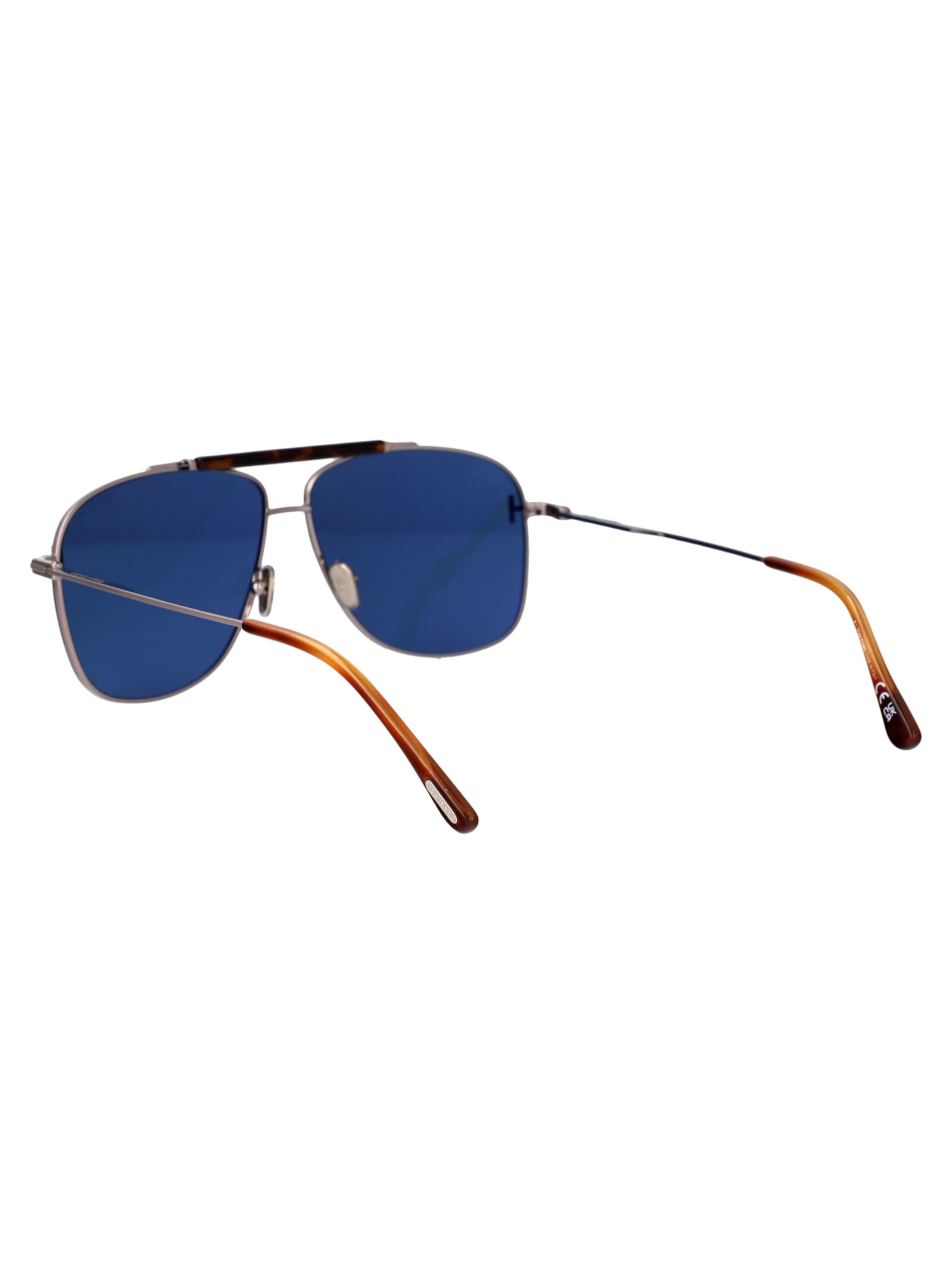 Shop Tom Ford Jaden Sunglasses In 14v Rutenio Chiaro Luc / Blu