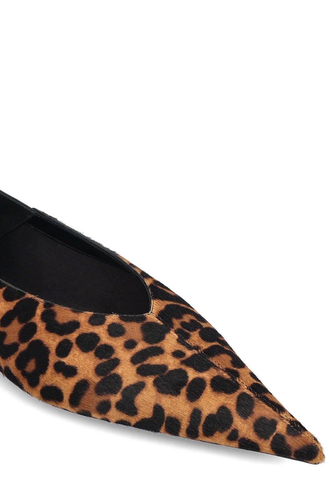 Saint Laurent All-over Patterned Pointed Toe Flat Shoes
