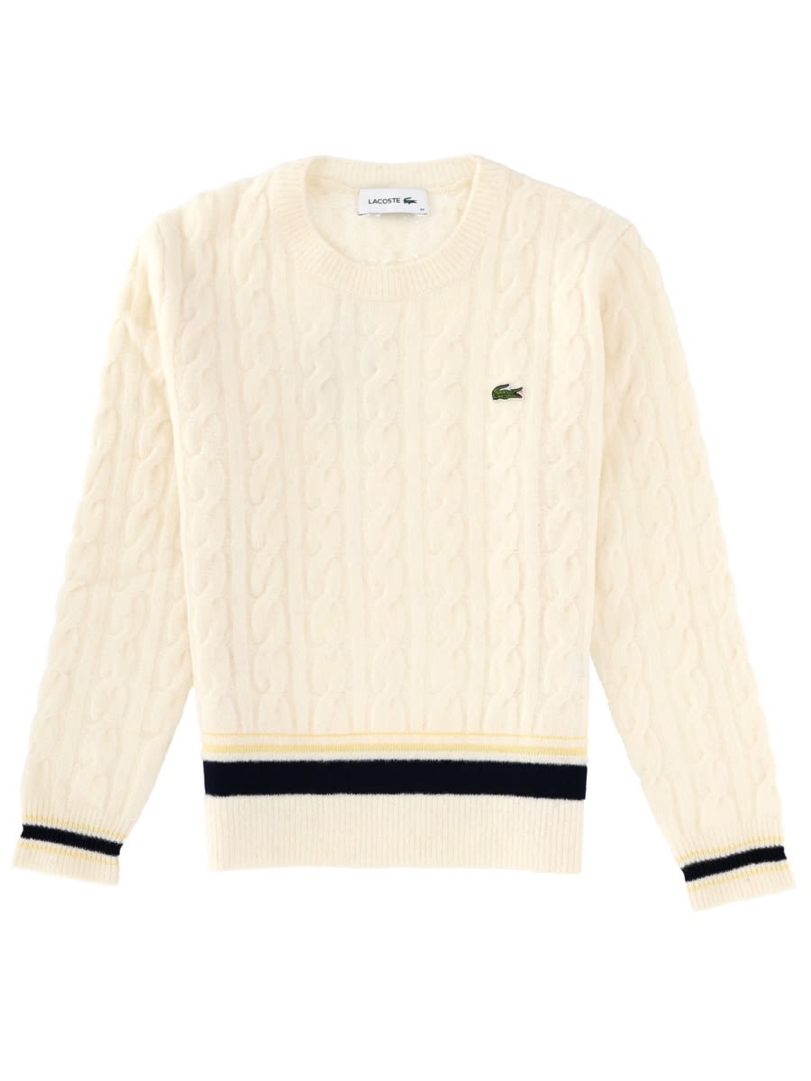 Lacoste Wool Sweater In White