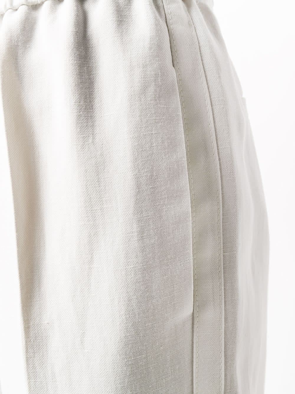 Brunello Cucinelli Linen Blend Trousers In White