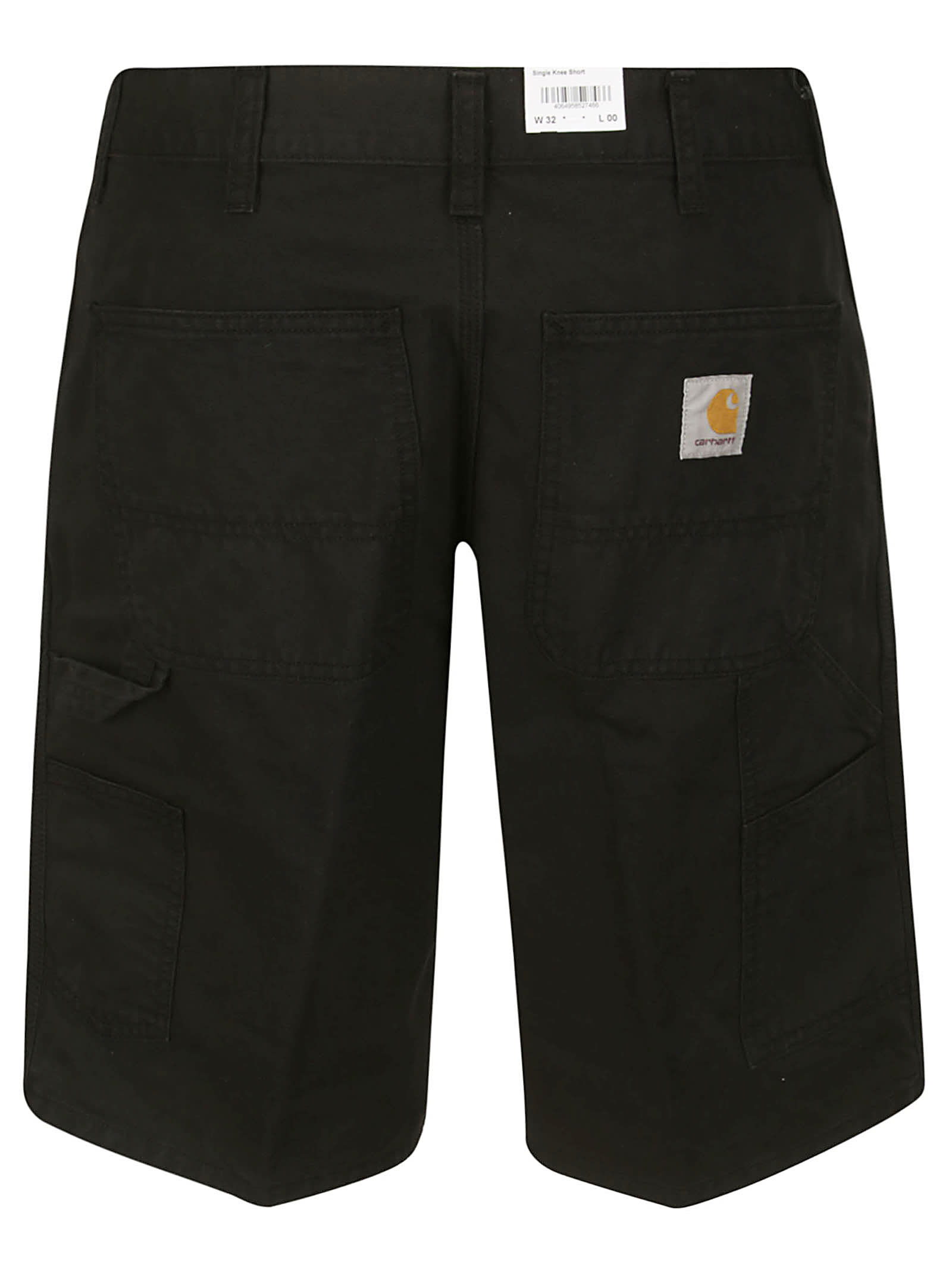 Shop Carhartt Single Knee Short Newcomb Drill In Garment Dyed Black
