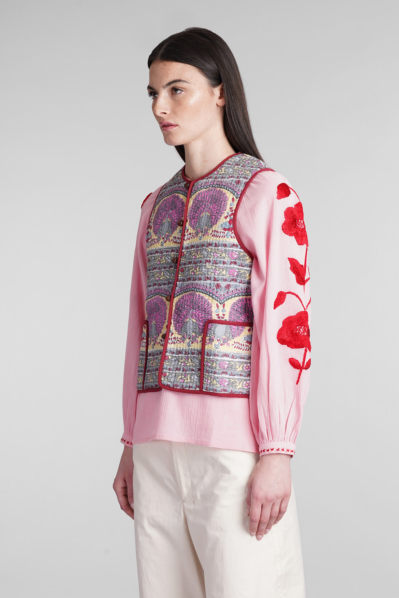 Shop Antik Batik Tala Vest In Multicolor Cotton
