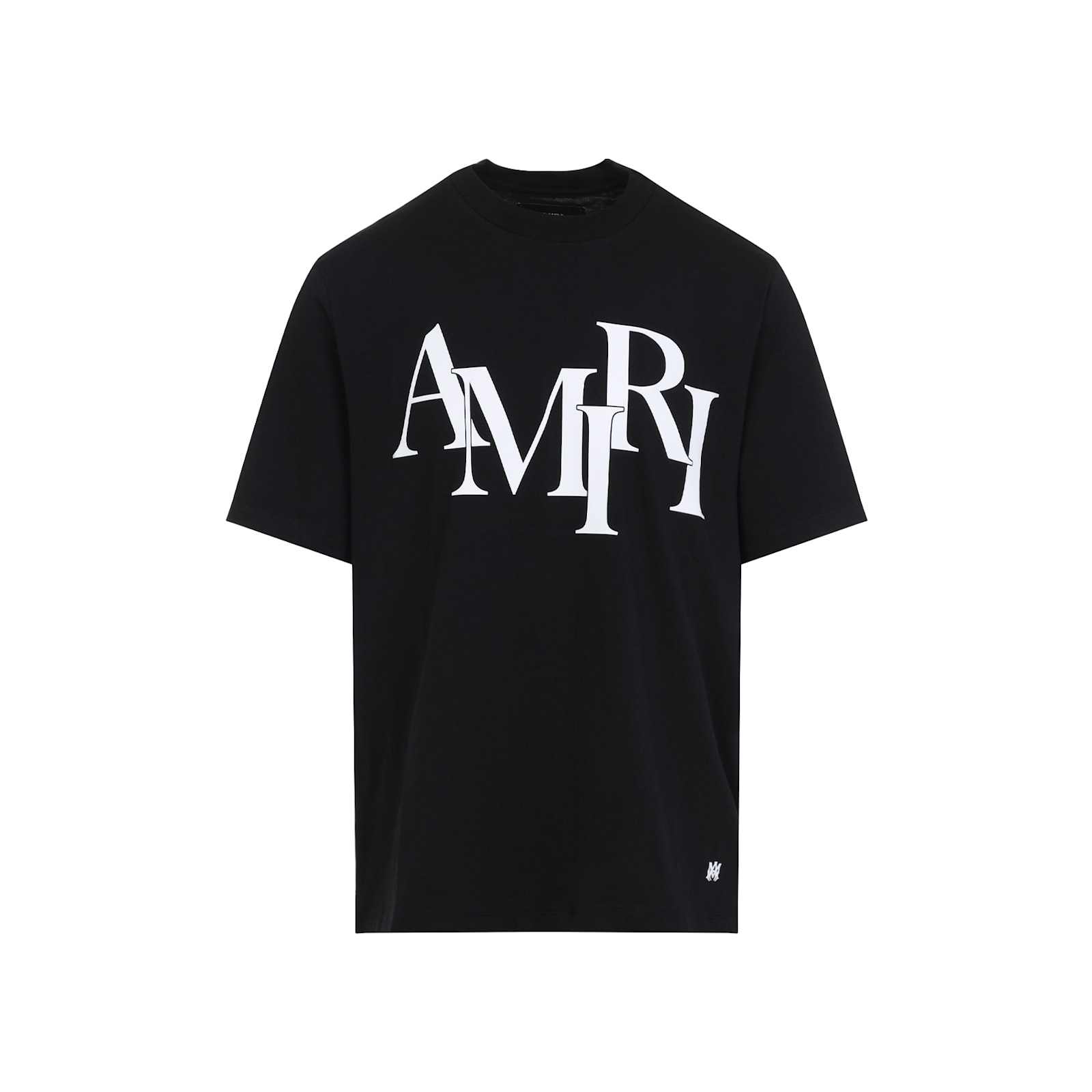 Amiri Cotton Staggered Logo T-shirt Men In Black