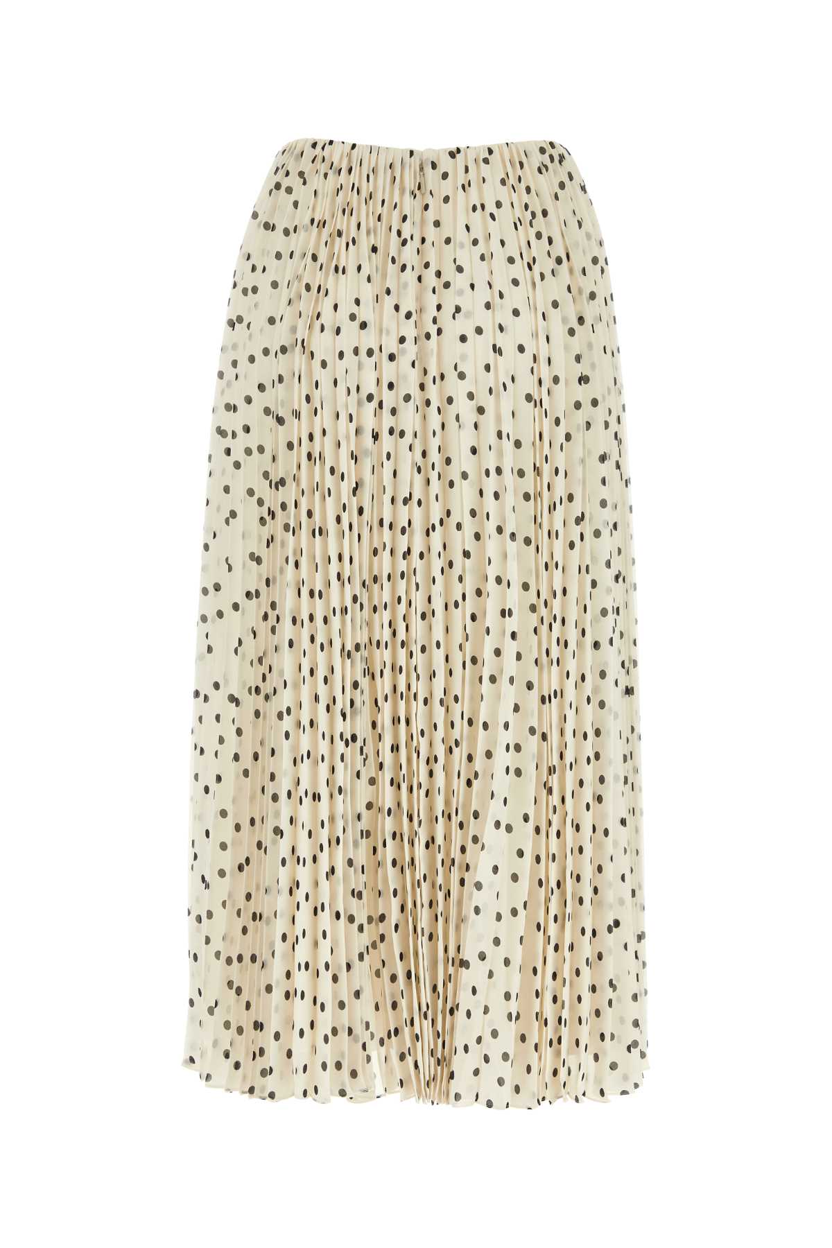 Shop Saint Laurent Printed Georgette Skirt In Craienoir