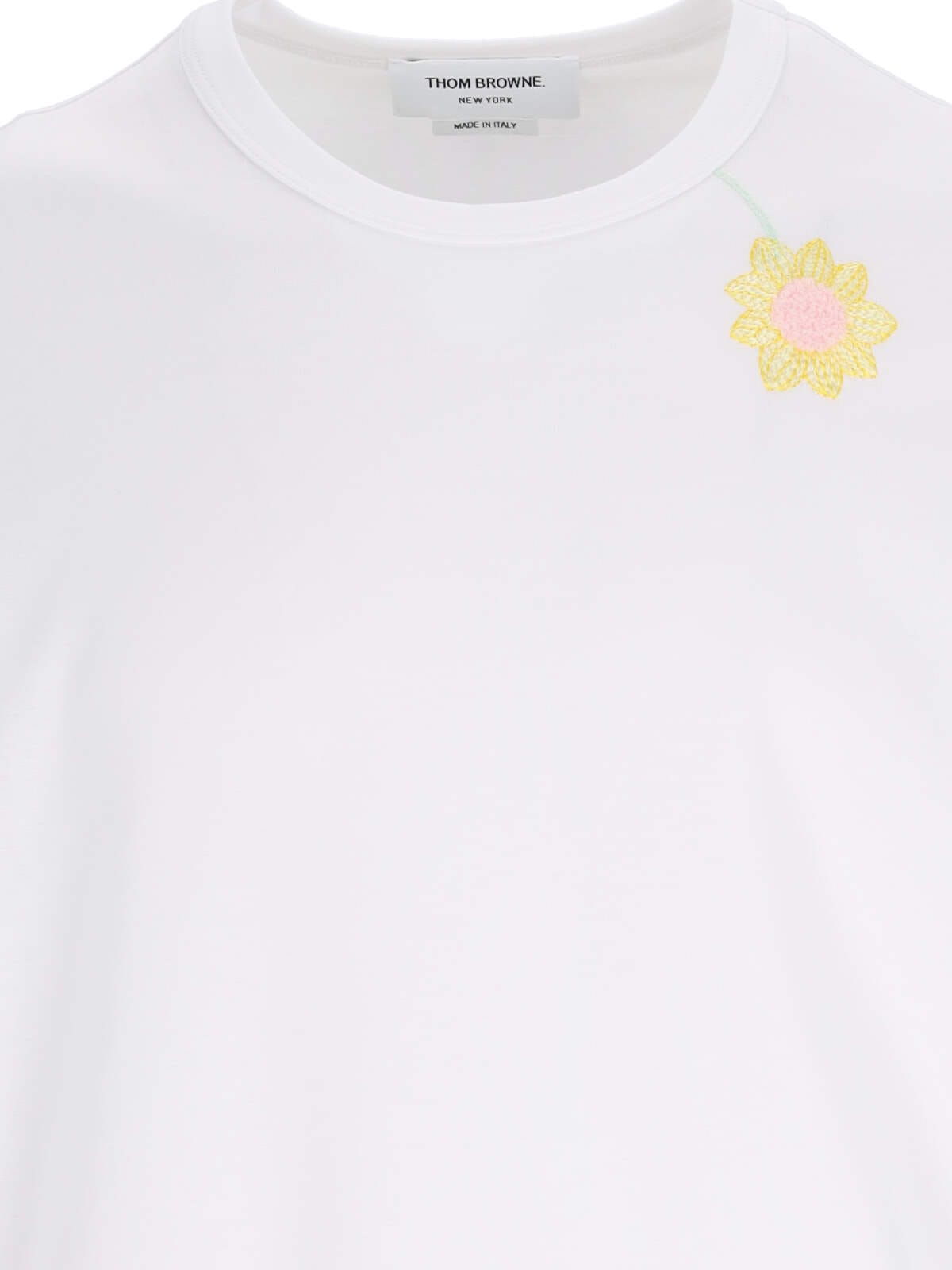 Shop Thom Browne Logo T-shirt In White