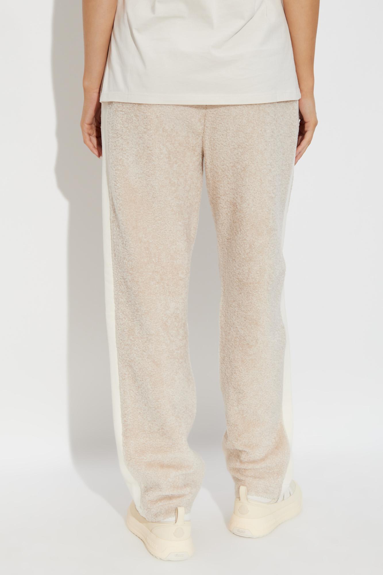 Moncler Side-stripe Drawstring Trousers In Neutral