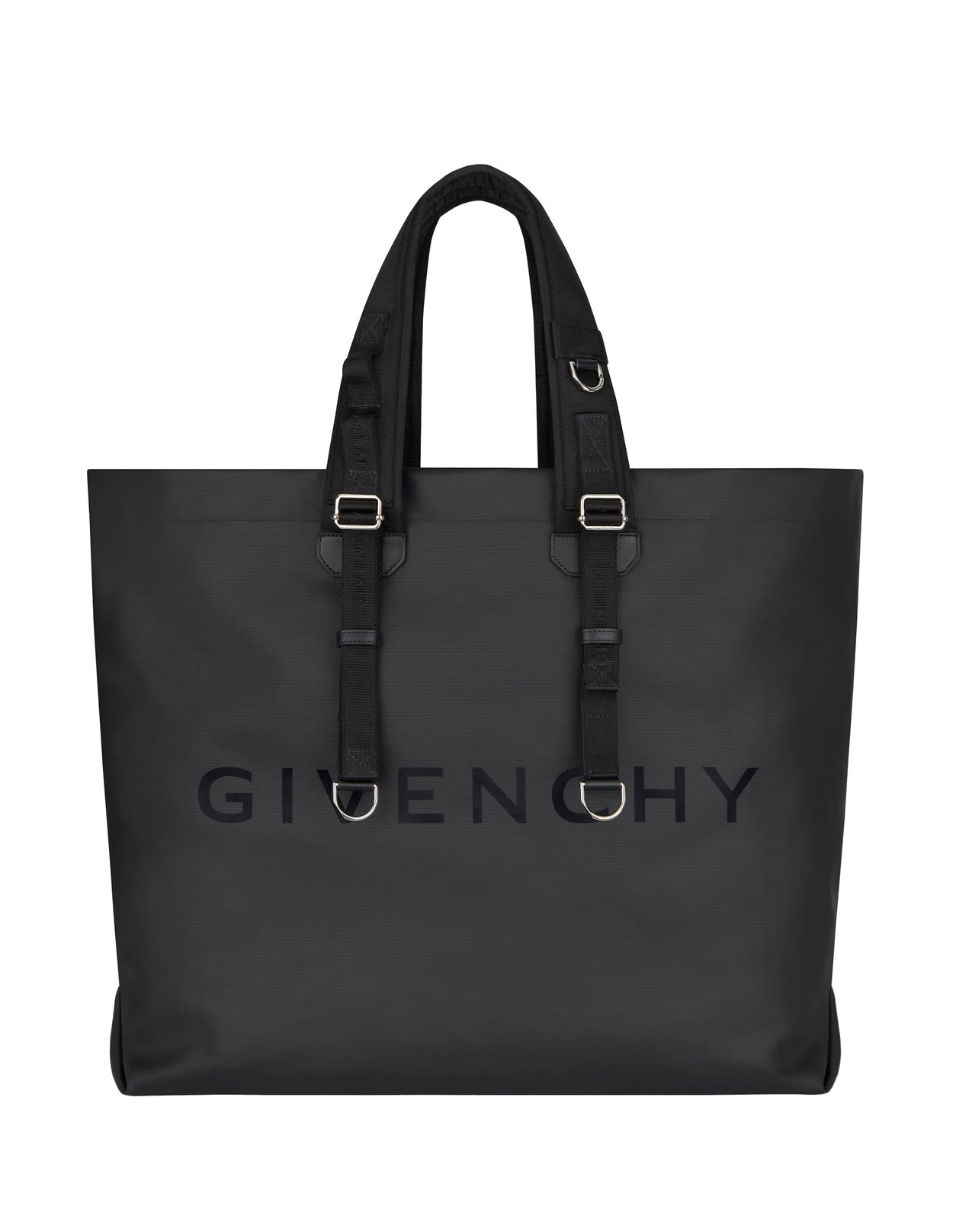 Givenchy Large G-shopper Bag In Black Coated Canvas