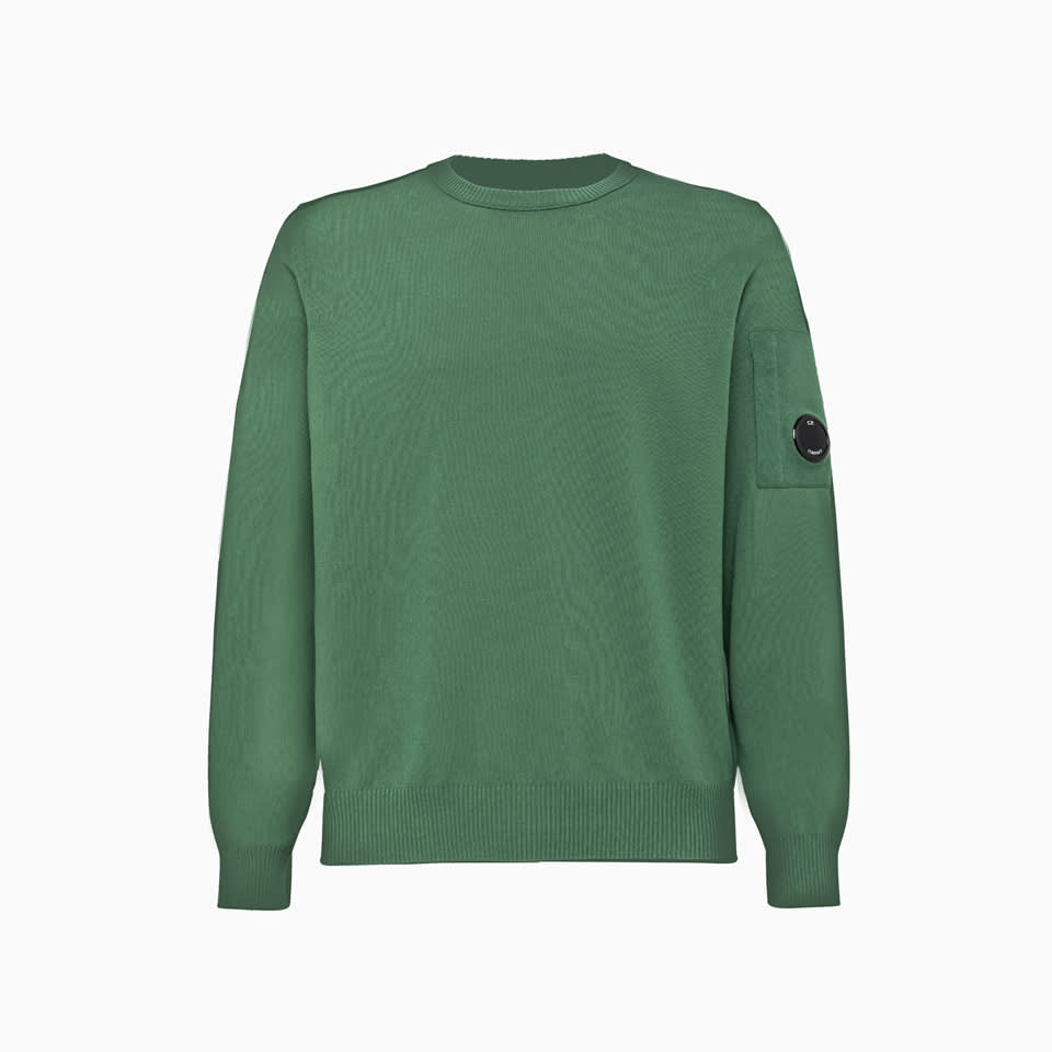 Shop C.p. Company Cp Company Cotton Crepe Sweater In Green