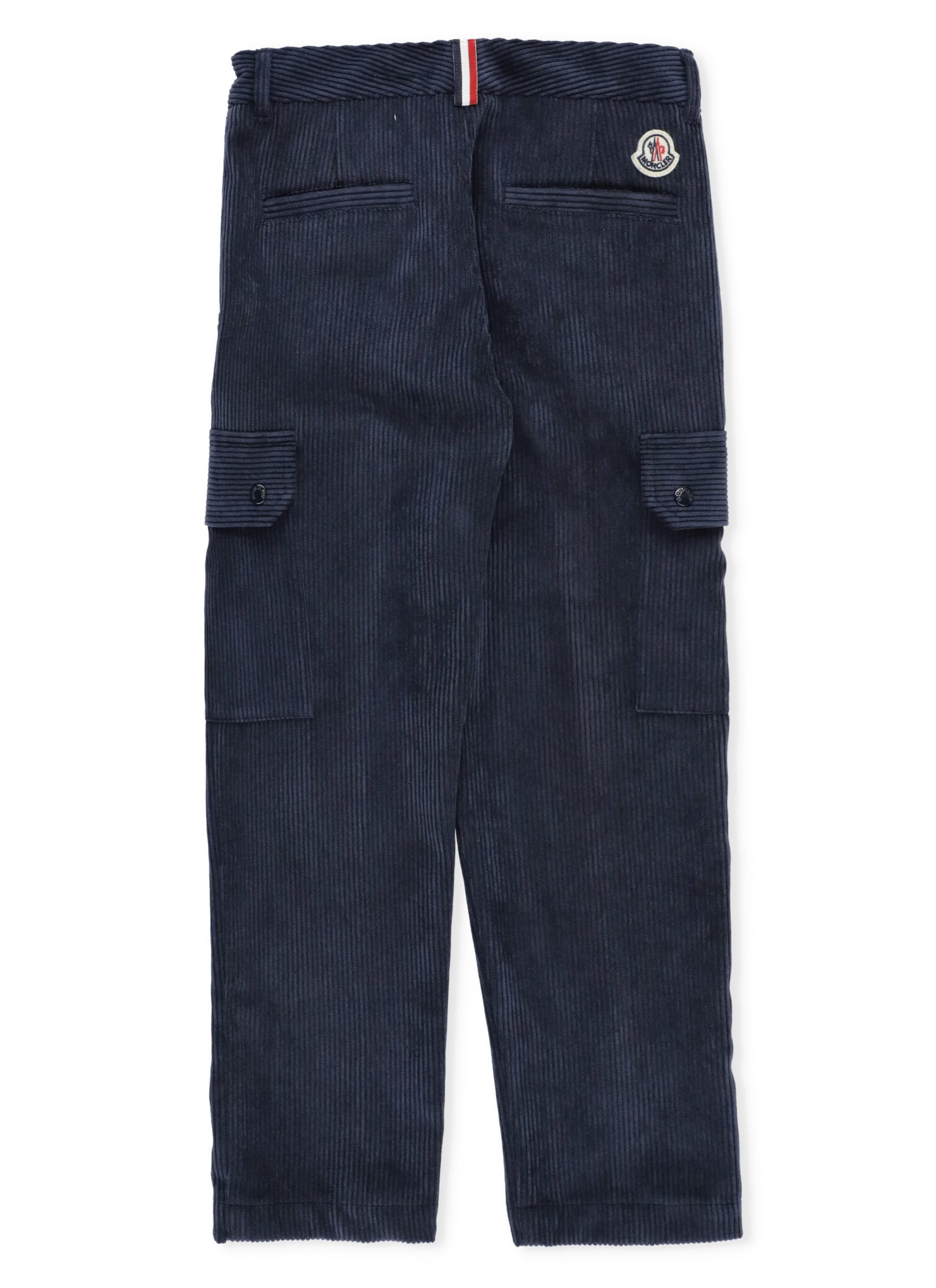 Shop Moncler Corduroy Cargo Trousers In Blue