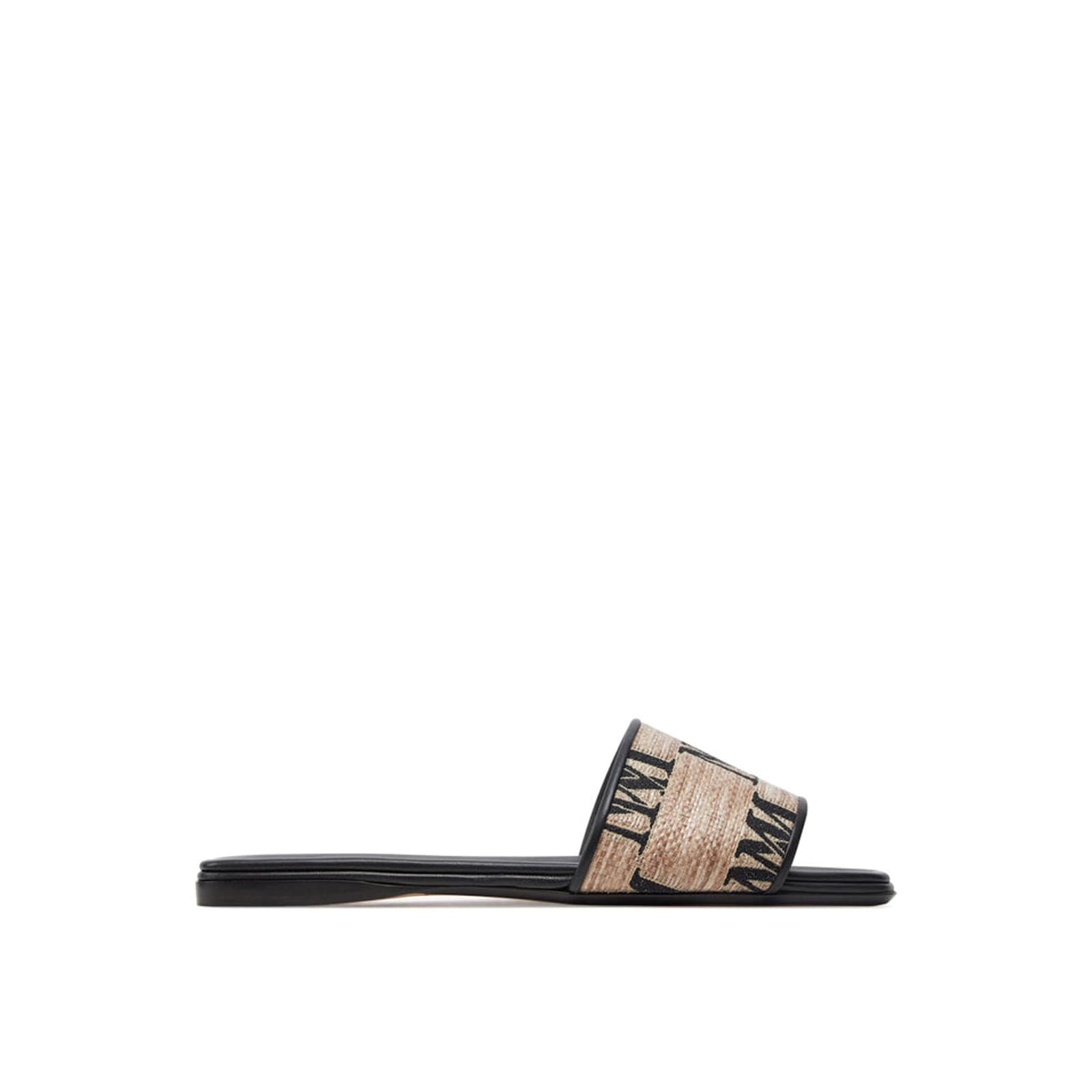 Shop Max Mara Logoslide Flat Sandals In Black