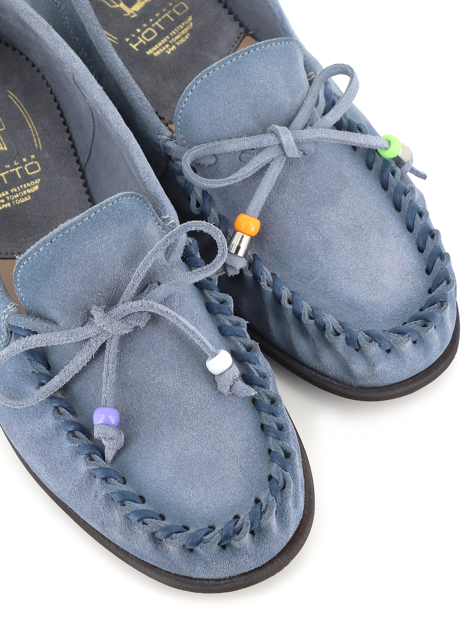 Alexander Hotto Suede Moccasin Loafers In Light Blue