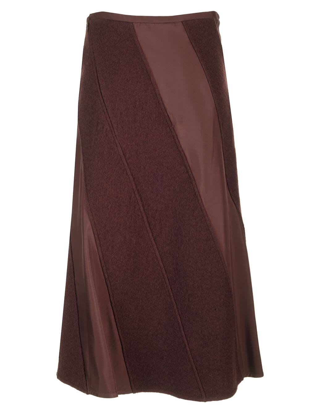 Shop Jil Sander Intarsia Midi Skirt In Bordeaux