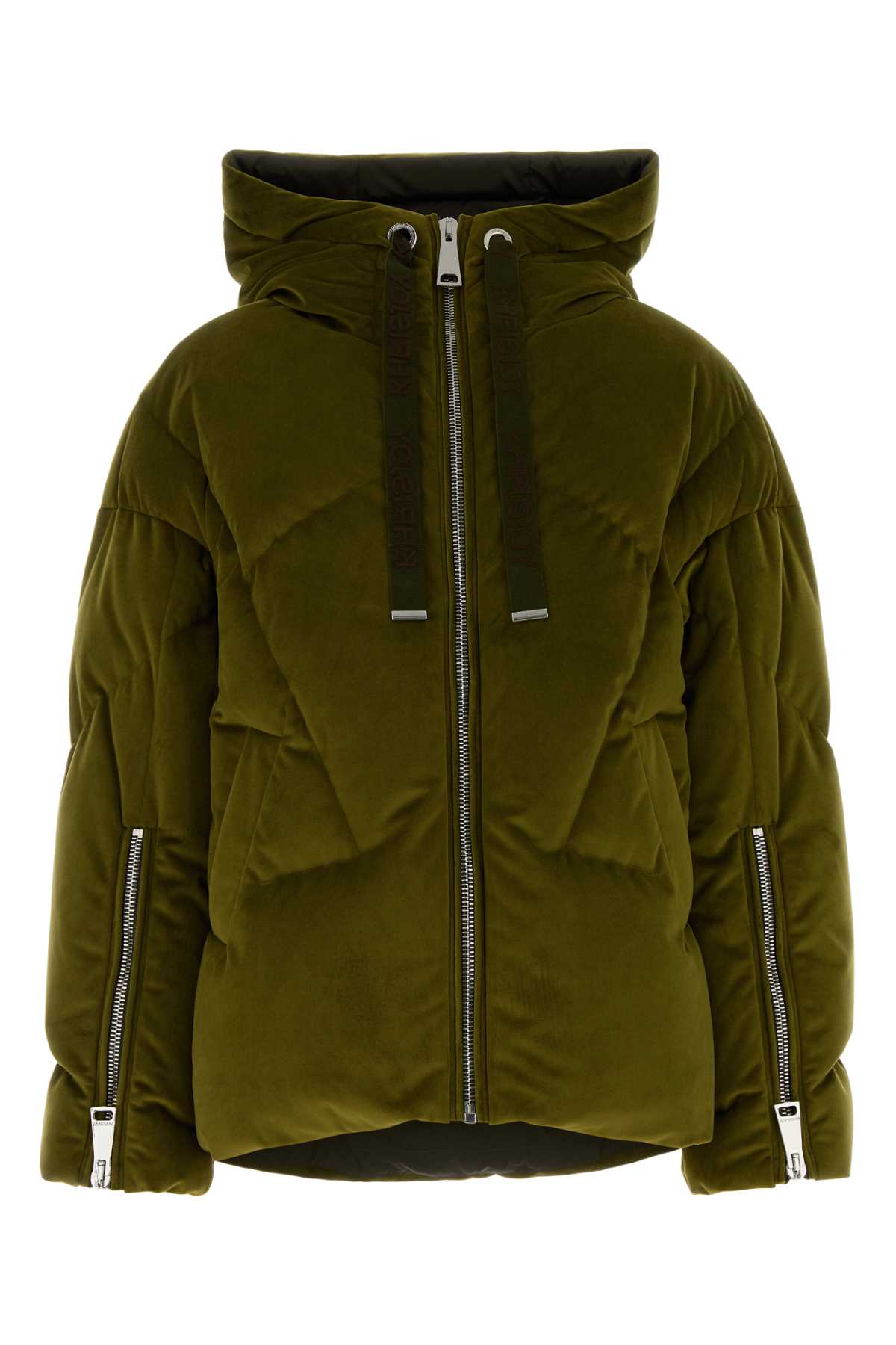 Khrisjoy Green Velvet Milano Down Jacket In Green