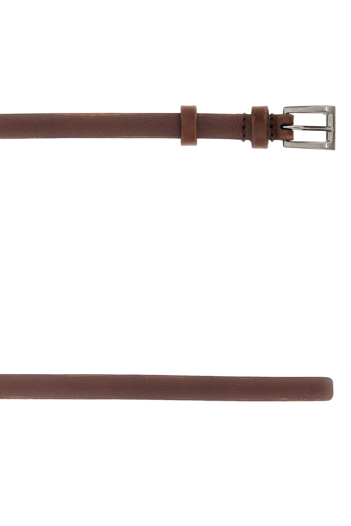 Prada Brown Leather Belt In Brown