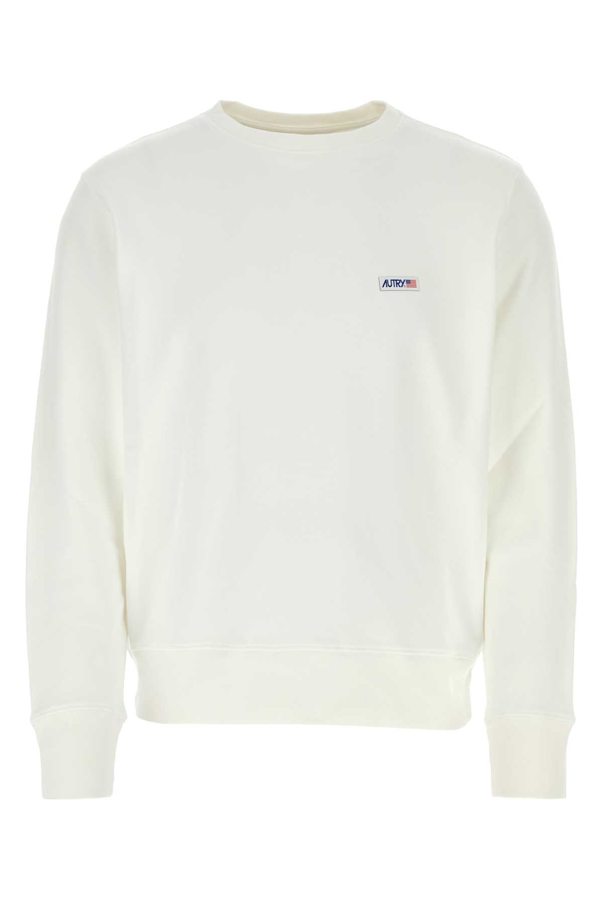 Shop Autry White Cotton Sweatshirt In 507w