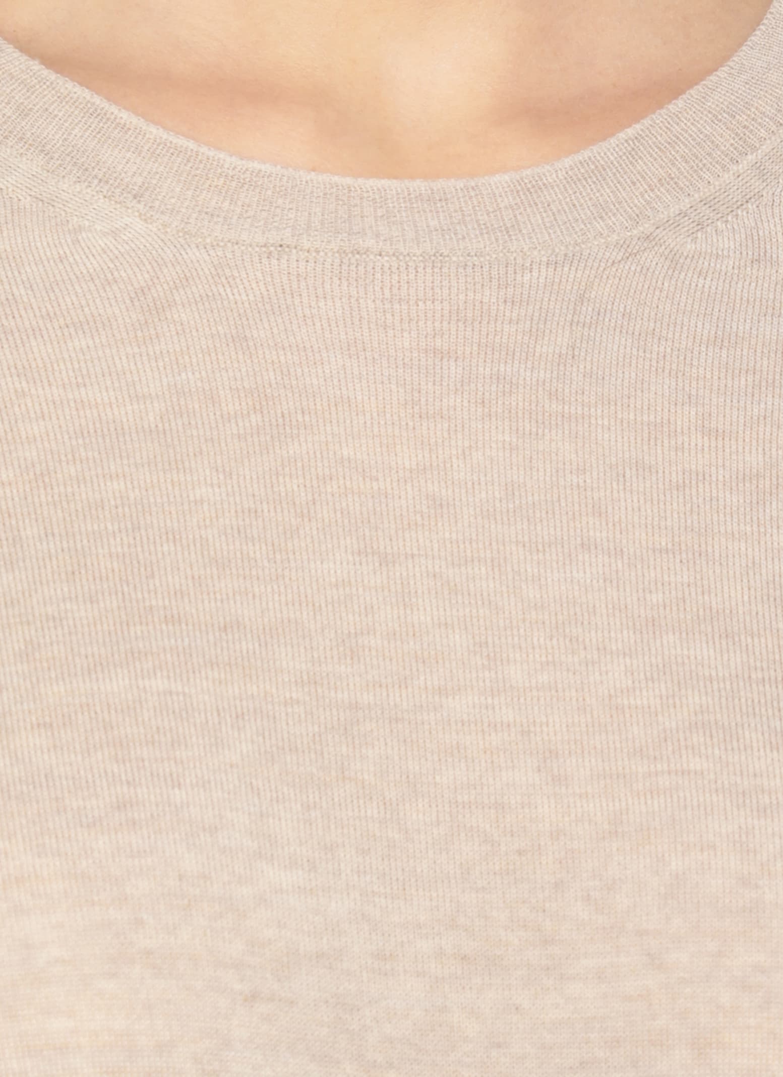 Golden Goose Lightweight Wool Crewneck Sweater With Ribbed Trims In Neutral
